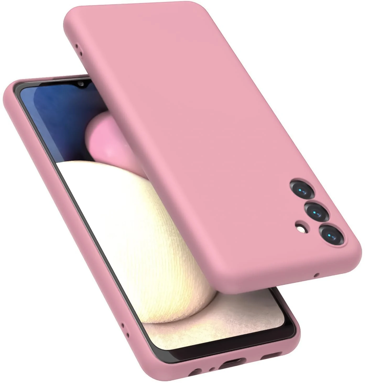 DL3 Mobilak Soft Silicone Protective Case for Samsung Galaxy A15 with Microfiber Lining and Shockproof Design - Pink