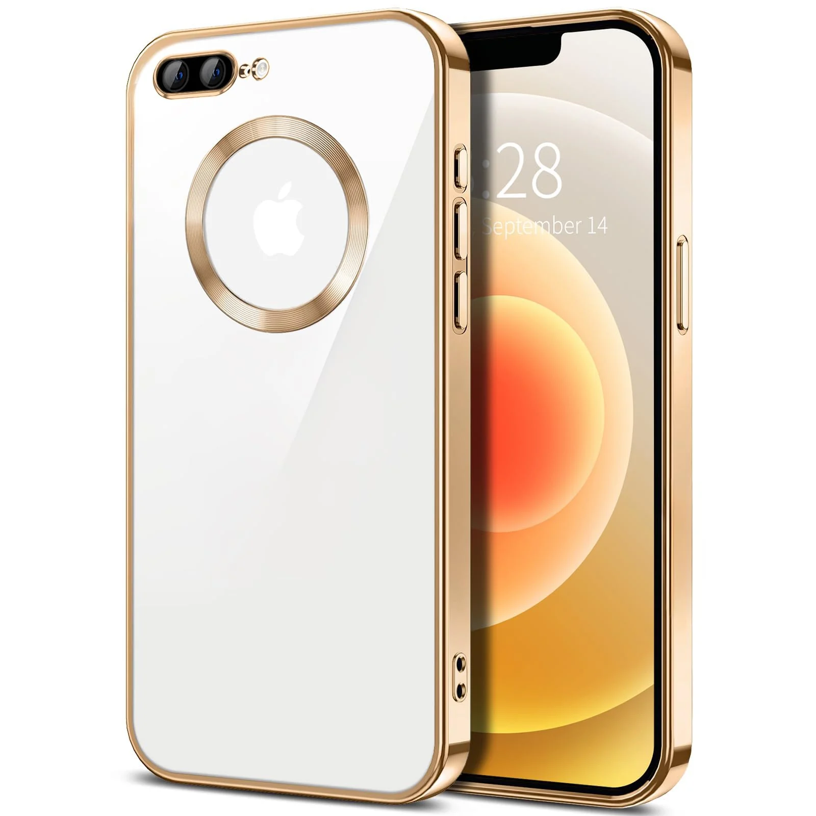 DL3 Mobilak Plated-Edge TPU Protective Case with Camera Protection for iPhone 7 Plus / iPhone 8 Plus - Gold