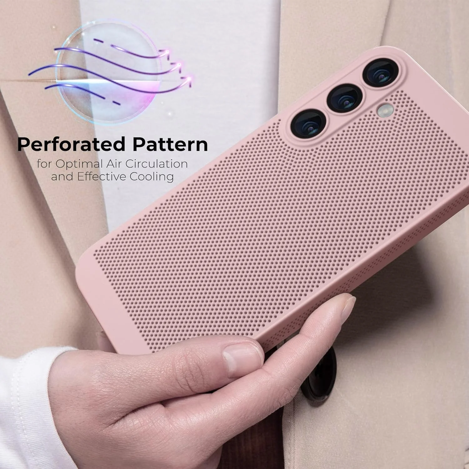 DL3 Mobilak PC Protective Case for Samsung Galaxy A24 4G, Supports wireless charging, Camera protection, Shock-absorbing protection - Pink