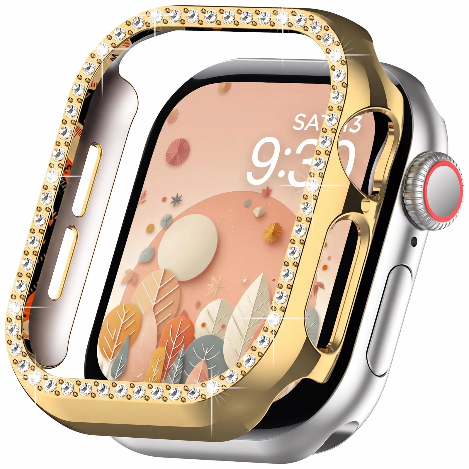 DL3 MOBILAK Bling Hard PC Watch Bumper Case for Apple Watch Series 4 and 5 and 6 and SE 40MM - Gold