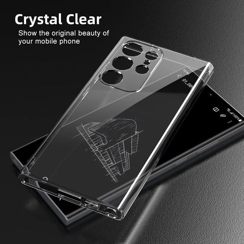 DL3 Mobilak Clear TPU Protective Case for Samsung Galaxy S23 Ultra with Camera Protection and Shockproof Design - Clear