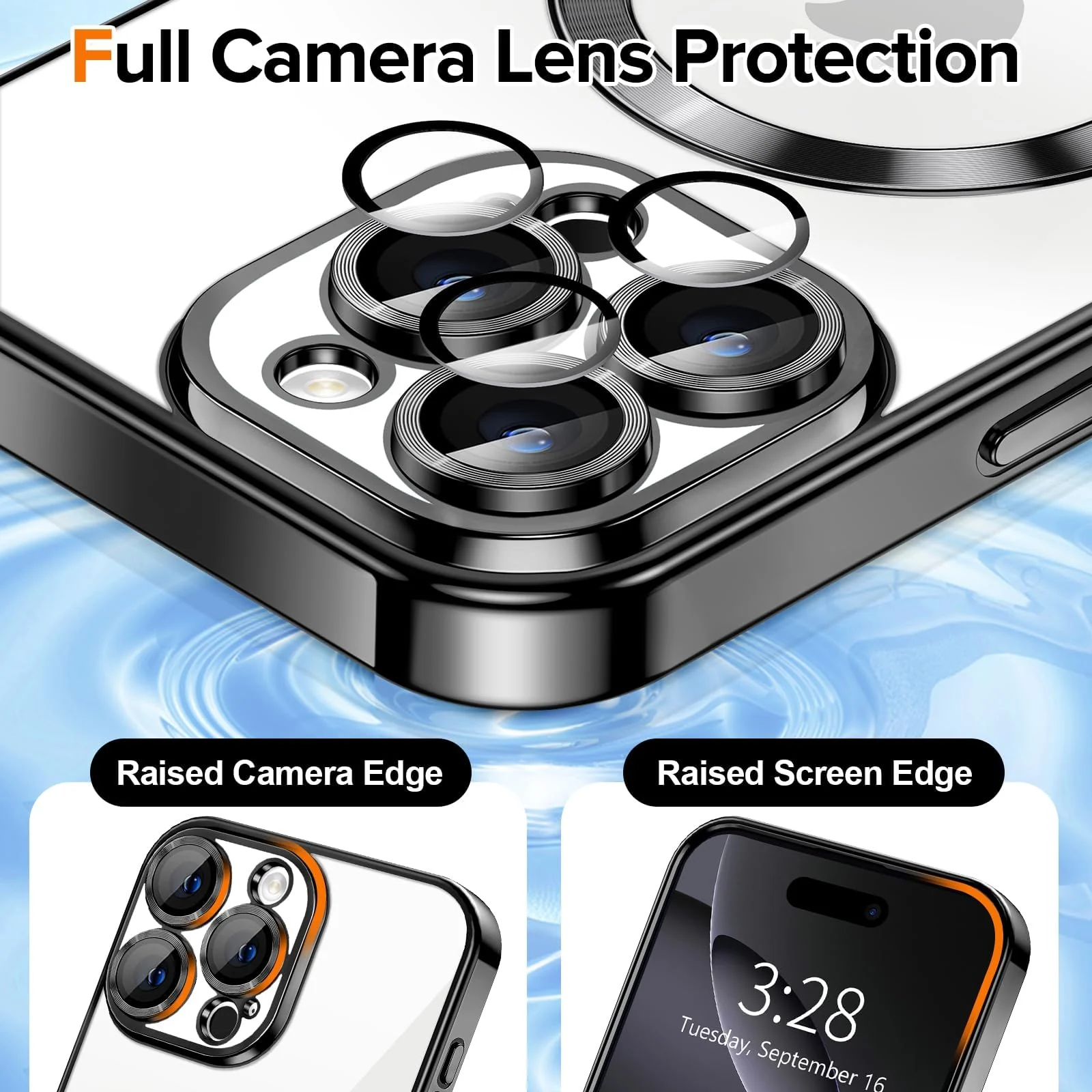 DL3 Mobilak Plated-Edge TPU Protective Case with Camera Protection for iPhone 16 Pro - Black