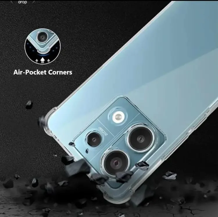 DL3 Mobilak Case Compatible with Xiaomi Redmi Note 13 4G, Cover Silicone TPU Gorilla Anti-shock Protector Camera Shockproof Corners - Clear