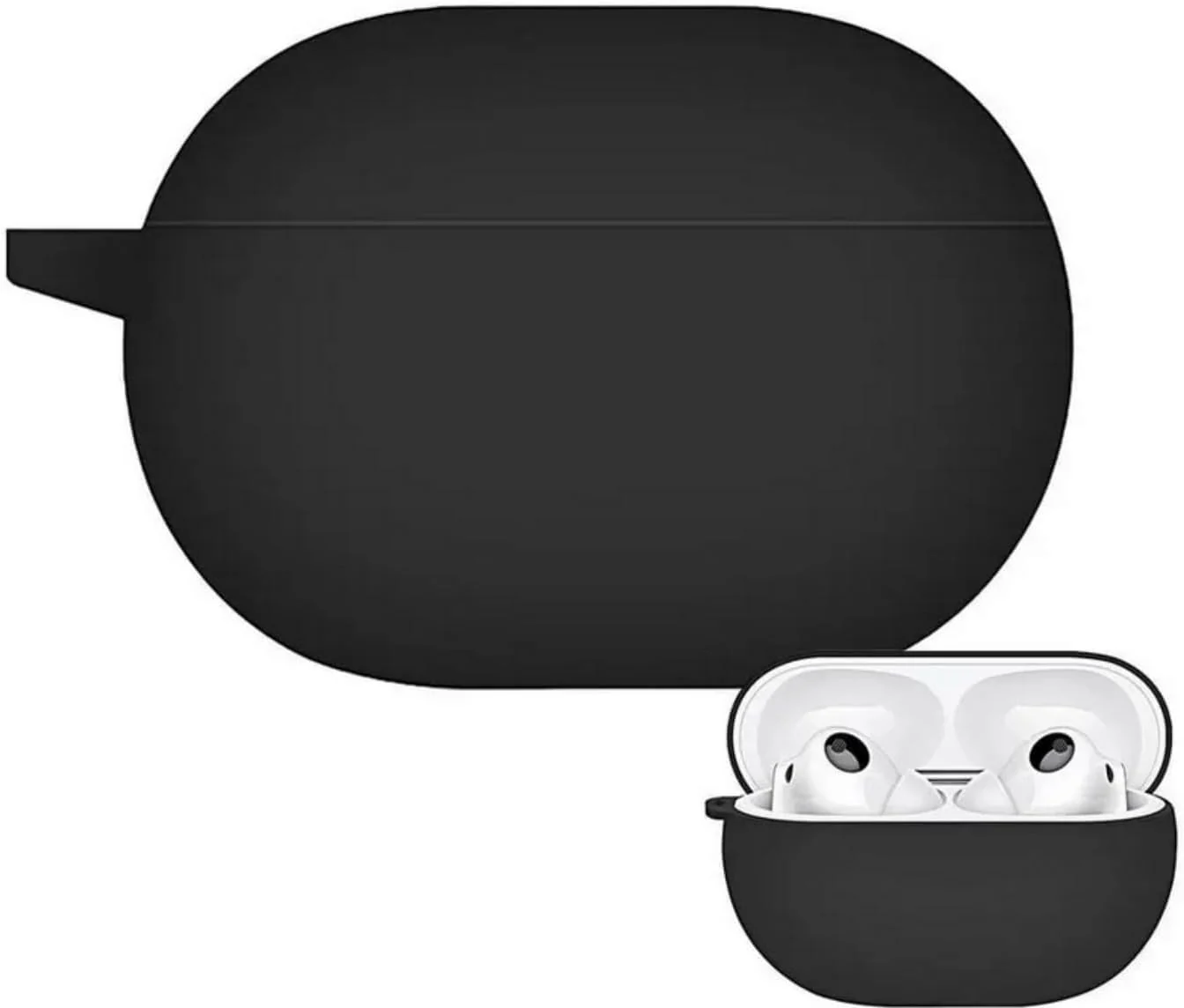 DL3 Mobilak Compatible with Huawei FreeBuds Pro 3 Case Cover, Soft Silicone Shockproof Protective Case Wireless Earbuds with Carabiner, Front LED Visible - Black