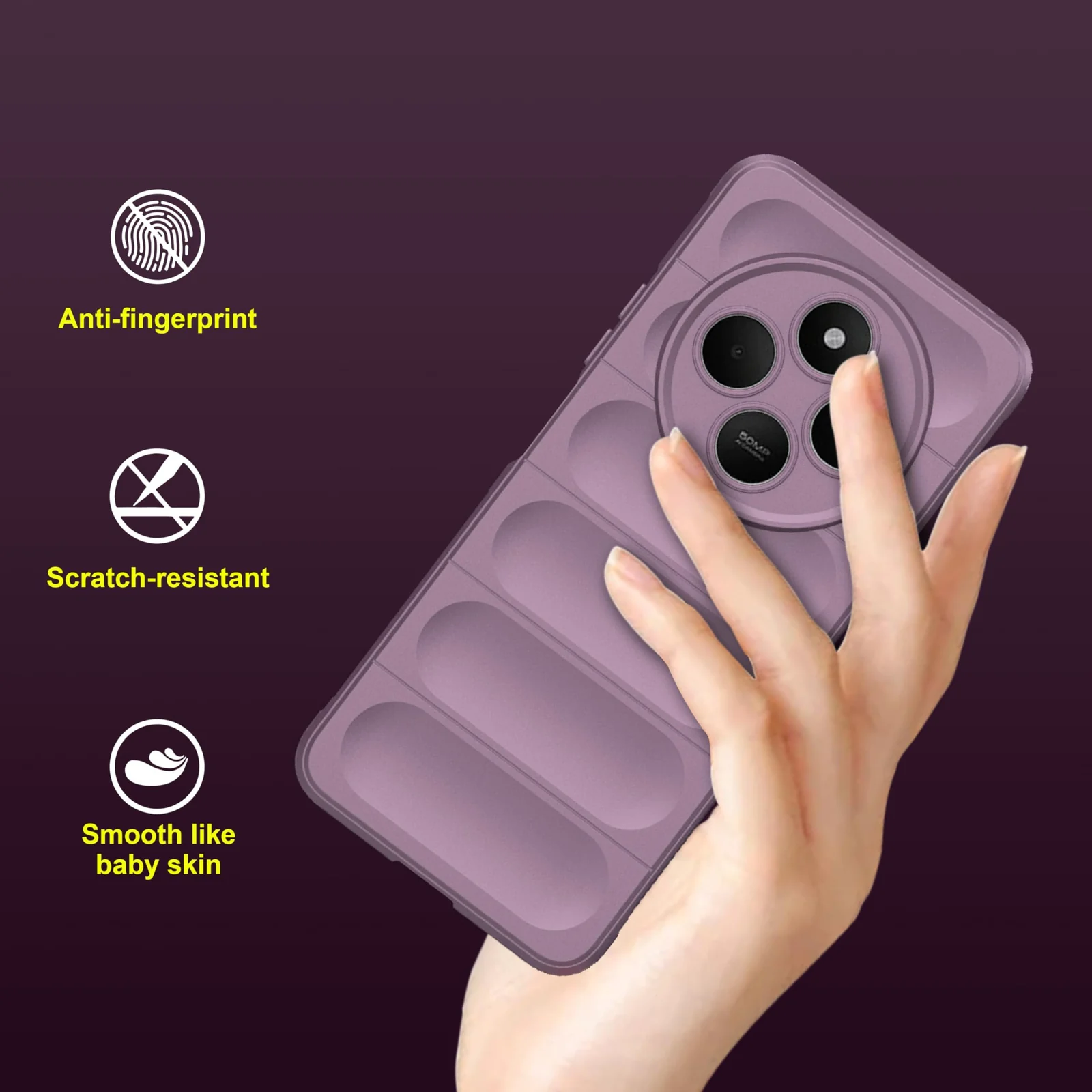 DL3 Mobilak Rugged Protective Case for Xiaomi Redmi 14C 4G / Poco C75, Camera protection, Shock-absorbing protection, Non-slip grip - Purple