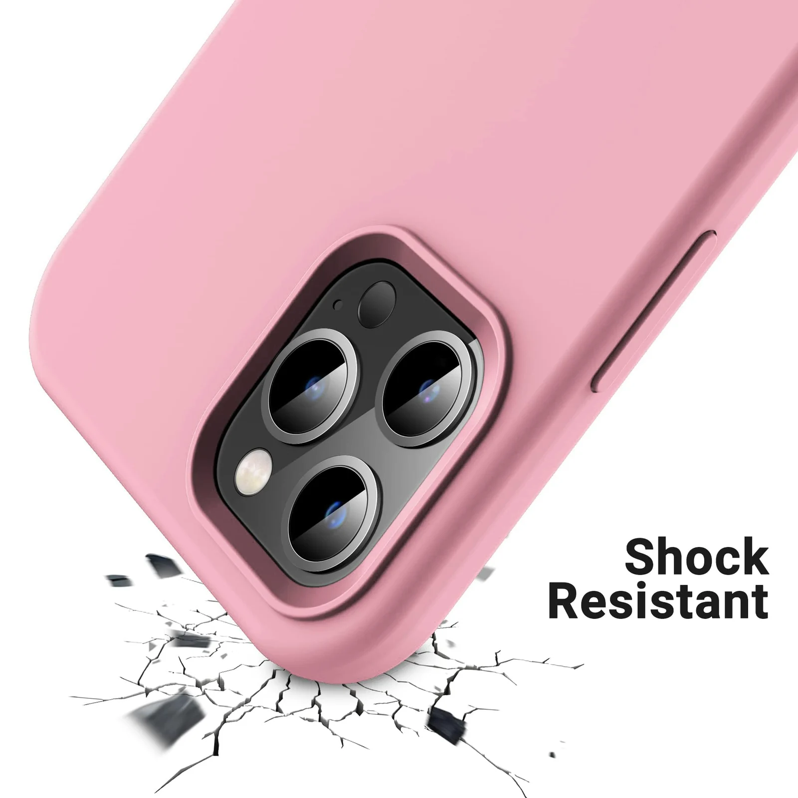 DL3 Mobilak Liquid Silicone Case for iPhone 12 / 12 Pro (6.1 Inch), Shock-absorbing protection, Scratch-resistant surface, Soft microfiber lining - A.Pink