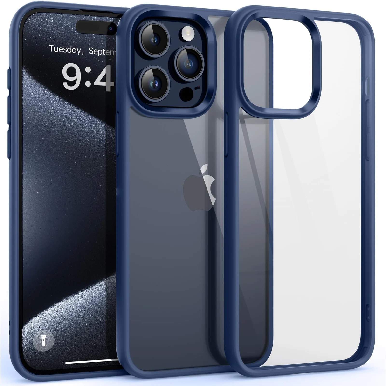 iPhone 15 Pro Max — DL3 Mobilak Clear TPU Case for iPhone 15 Pro Max 6.7-Inch, Supports wireless charging, Shock-absorbing protection, Anti-fingerprint finish