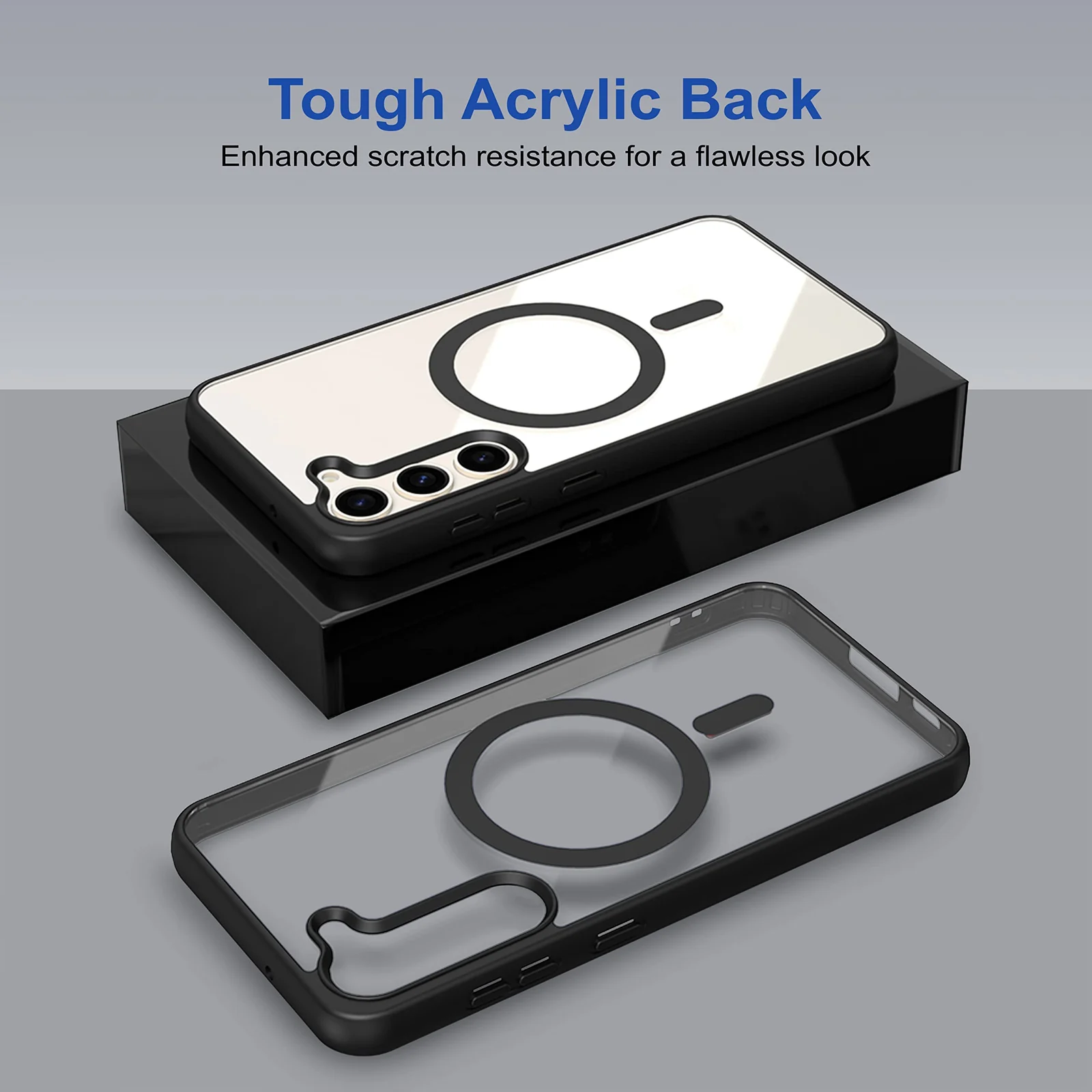 DL3 Mobilak MagSafe-Compatible Clear Magnetic Case for Samsung Galaxy S23 - Black