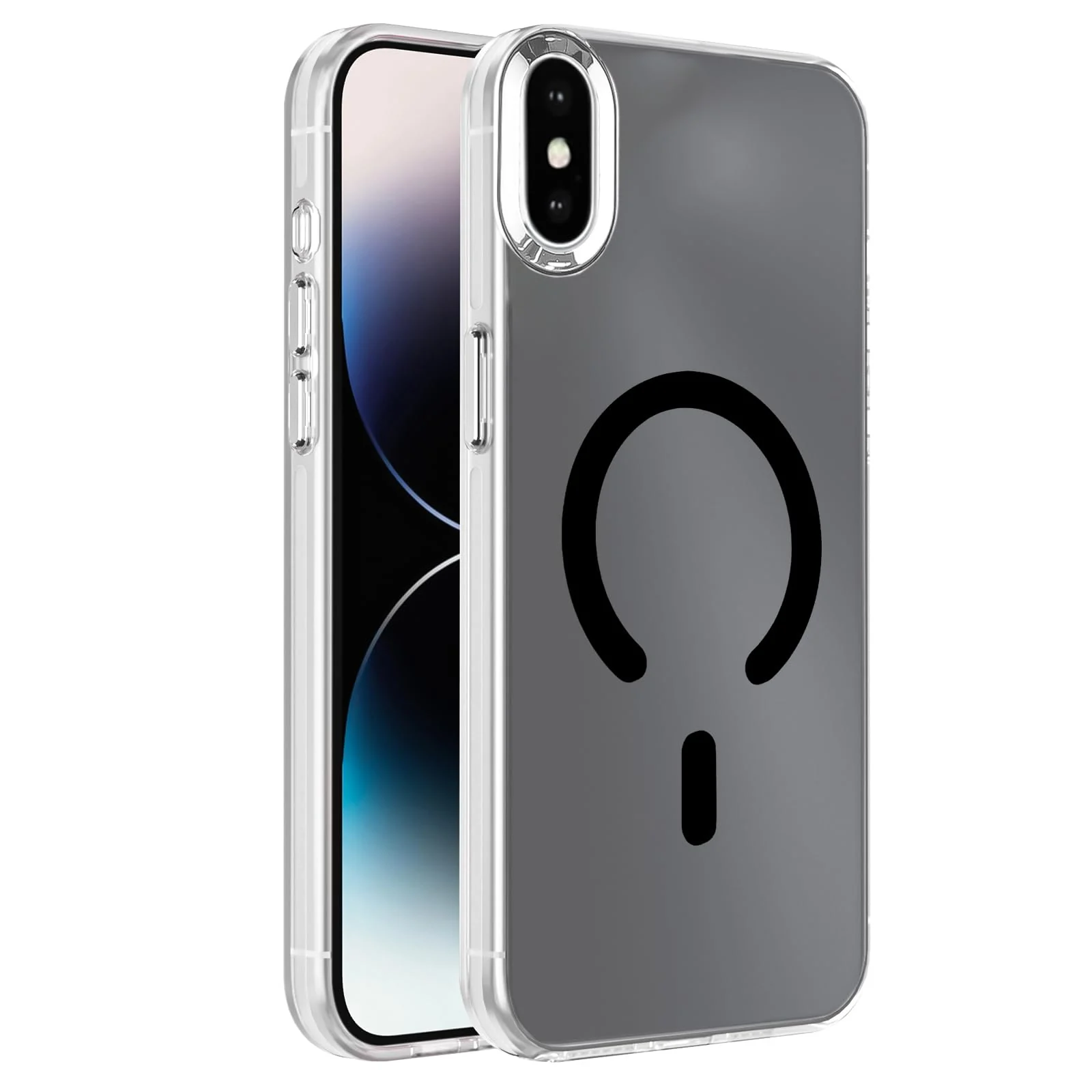 DL3 Mobilak Case for iPhone X/iPhone XS Crystal Clear [Not Compatible with MagSafe] Soft TPU Gel Case Flexible Silicone Anti-Scratch Transparent TPU Cover - Black