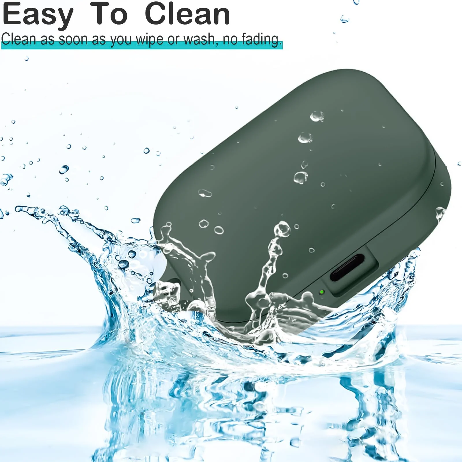 DL3 Mobilak Compatible with Xiaomi Redmi Buds 5 Case Cover, Soft Silicone Shockproof Protective Skin Case for Xiaomi Redmi Buds 5 Wireless Earbuds with Carabiner - Green