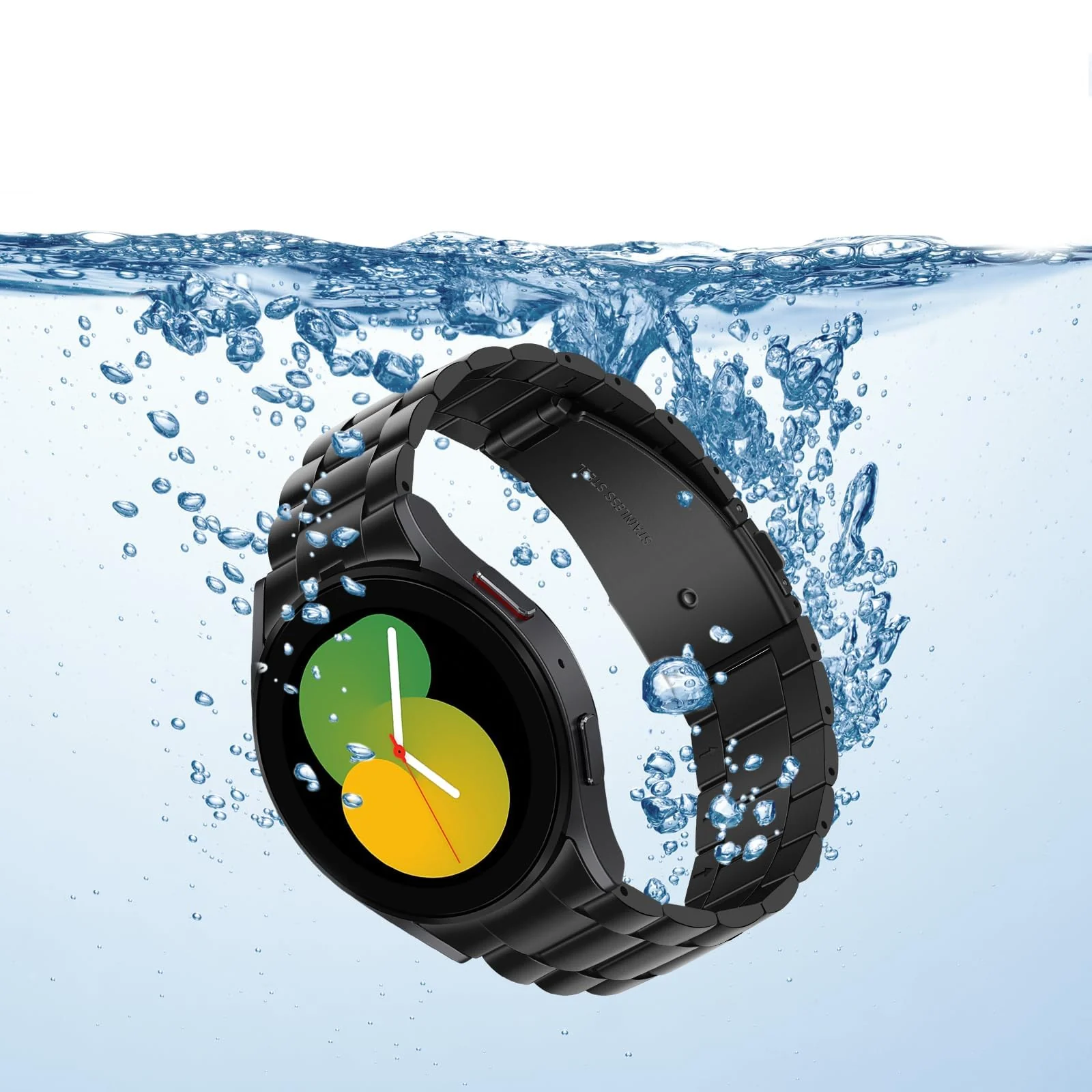 DL3 Mobilak No Gap Straps Compatible with Samsung Galaxy Watch 7/6/5/4 44mm 40mm, 20mm Metal Band for Galaxy Watch FE/6 Classic 47mm 43mm/5/5 Pro 45mm/4/4 Classic 46mm 42mm - Black