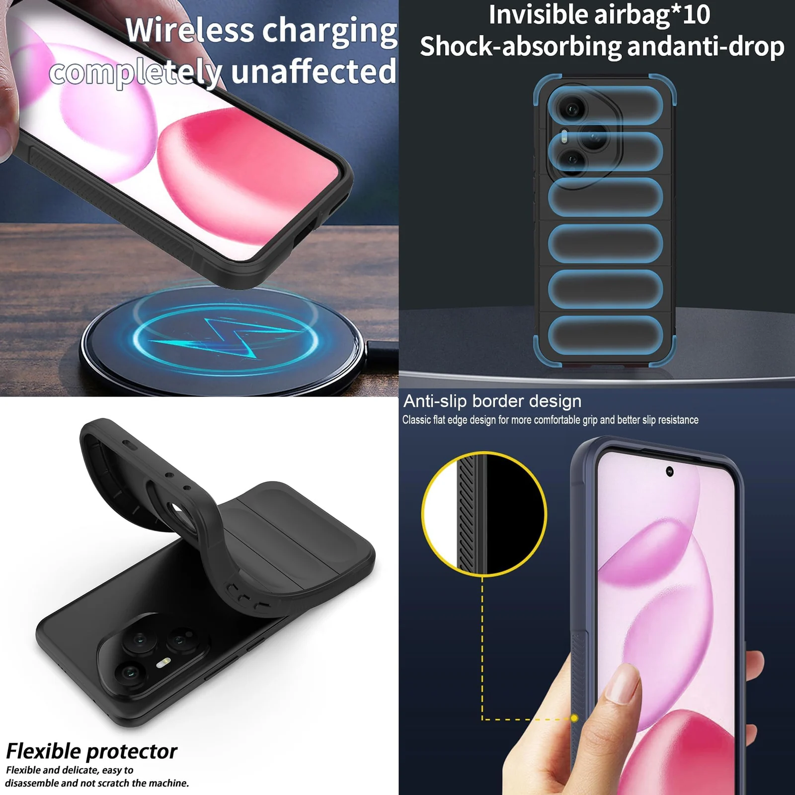 DL3 Mobilak Soft Silicone Protective Case for Honor 400 Pro 5G with Camera Protection and Shockproof Design - Dark Gray