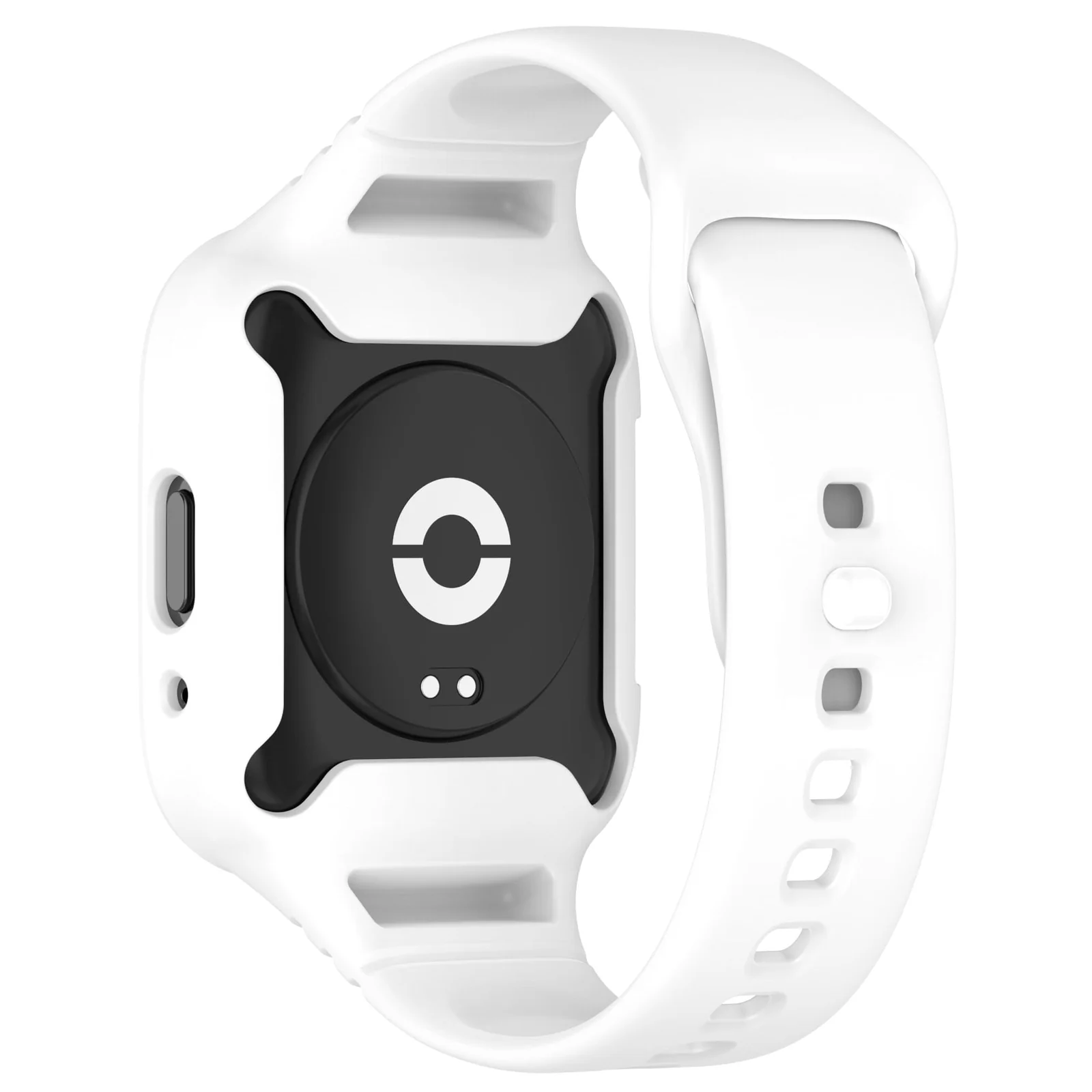 DL3 Mobilak Strap With Cover Compatible with Xiaomi Redmi Watch 3 Lite/Redmi Watch 3 Active, Silicone Sport Band Replacement Watchband with Bumper Case, Adjustable Wristband - White