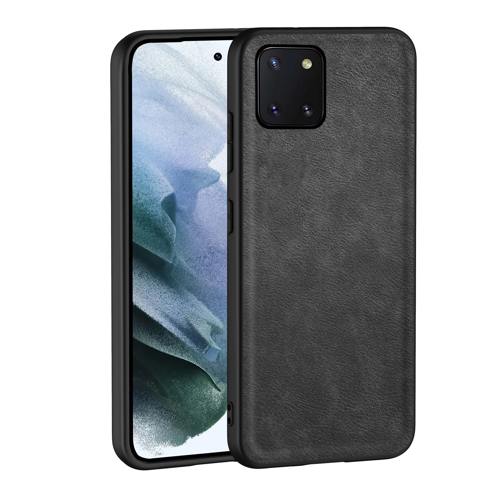 Dl3 Mobilak Case for Samsung Galaxy Note 10 lite/ A81 Leather Case,Anti-Drop, Anti-Shock, Non-Slip Texture,Simple Cell Phong Cover (Gray)