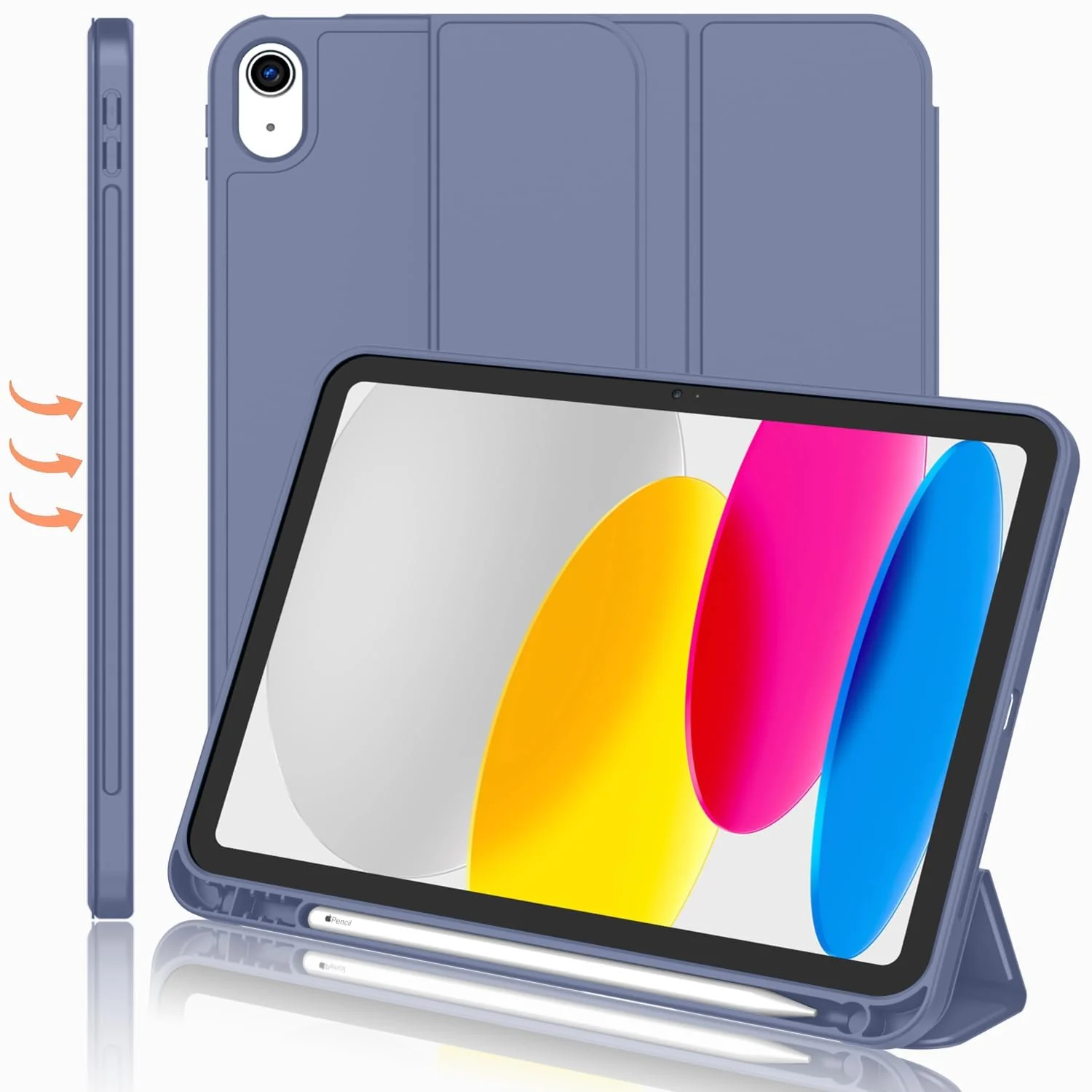 DL3 Mobilak iPad Air 11-Inch M2 (2024), iPad Air 5/4 (2022/2020 5th/4th 10.9-Inch) Case with Pencil Holder Full Body Protection + Charging Support Compatible with Apple Pencil (2nd - Lavender