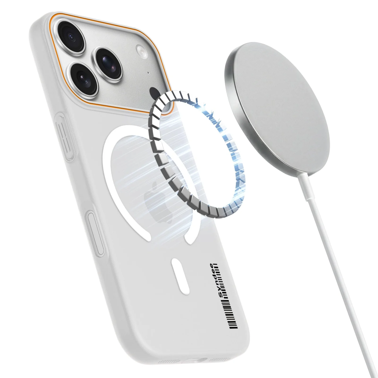 DL3 Mobilak Translucent Matte Case for Honor 600 5G, Compatible with MagSafe accessories, Shock-absorbing protection, Integrated ring holder - Clear
