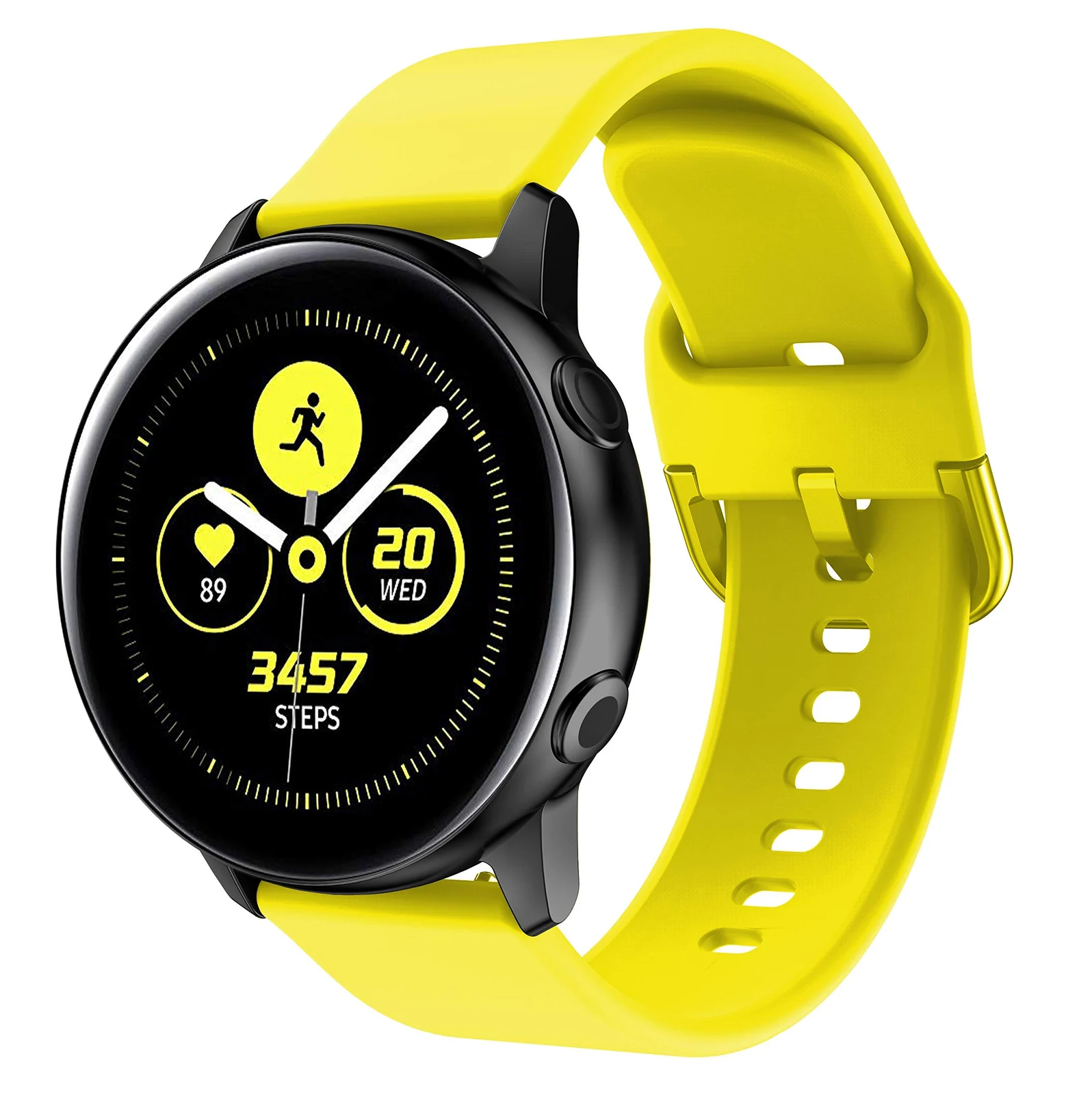 DL3 Mobilak Silicone Buckle Band 22MM Strap For Samsung Galaxy Watch3 45mm/Galaxy 46mm/Gear S3/For Huawei Watch 3/4/GT3 46MM/GT4 46MM/GT2E/GT2 Pro/GT GT2 46MM/Magic Watch2 46mm/Amazfit GTR 2/2e/3/4 - Yellow