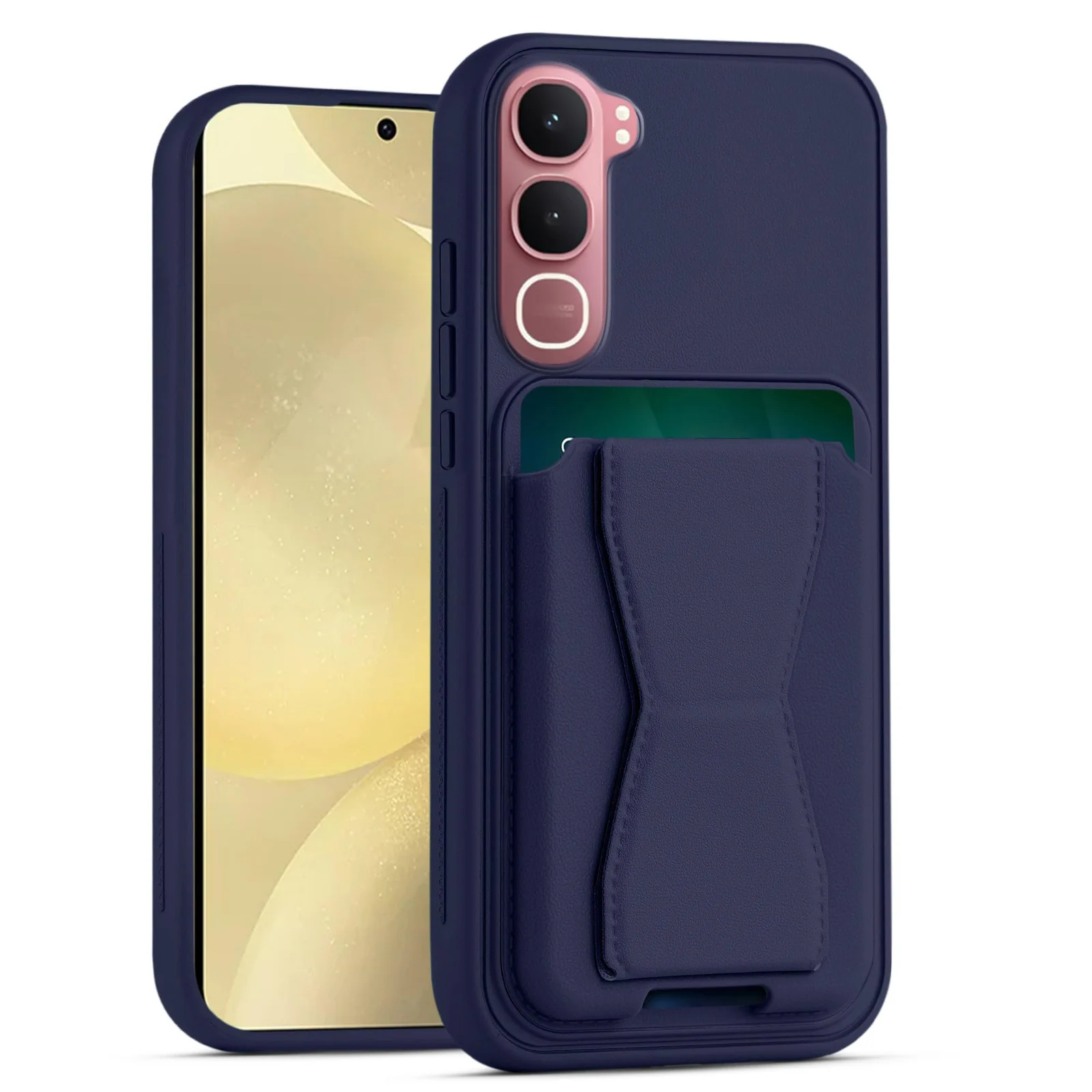 DL3 Mobilak Leather Wallet Case with Card Slot for vivo Y21D / vivo Y31 5G with Camera Protection and Shockproof Design - Blue
