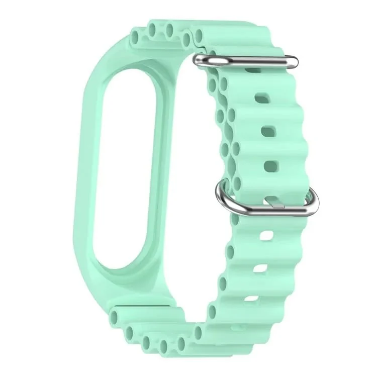 DL3 Mobilak Ocean Band for Xiaomi Mi Band 7/Mi Band 6/Mi Band 5/Mi Band 4/Mi Band 3, Adjustable Silicone Stretchy Sport Strap Women Men Replacement Wristband - Light Green