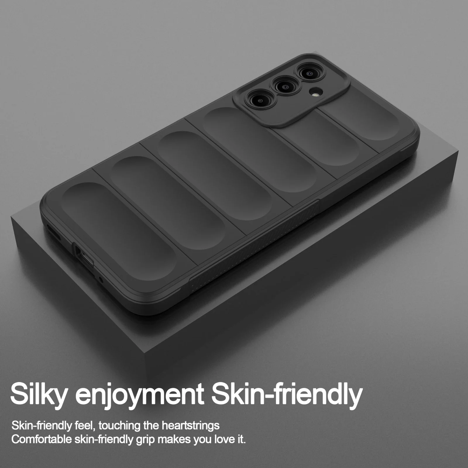 DL3 Mobilak Silicone Case for Samsung Galaxy A05s Heavy Duty Protective [Slim Fit] Shockproof Soft Flexible Protective Design Shock-Absorption TPU Cover With Camera Protection - Black