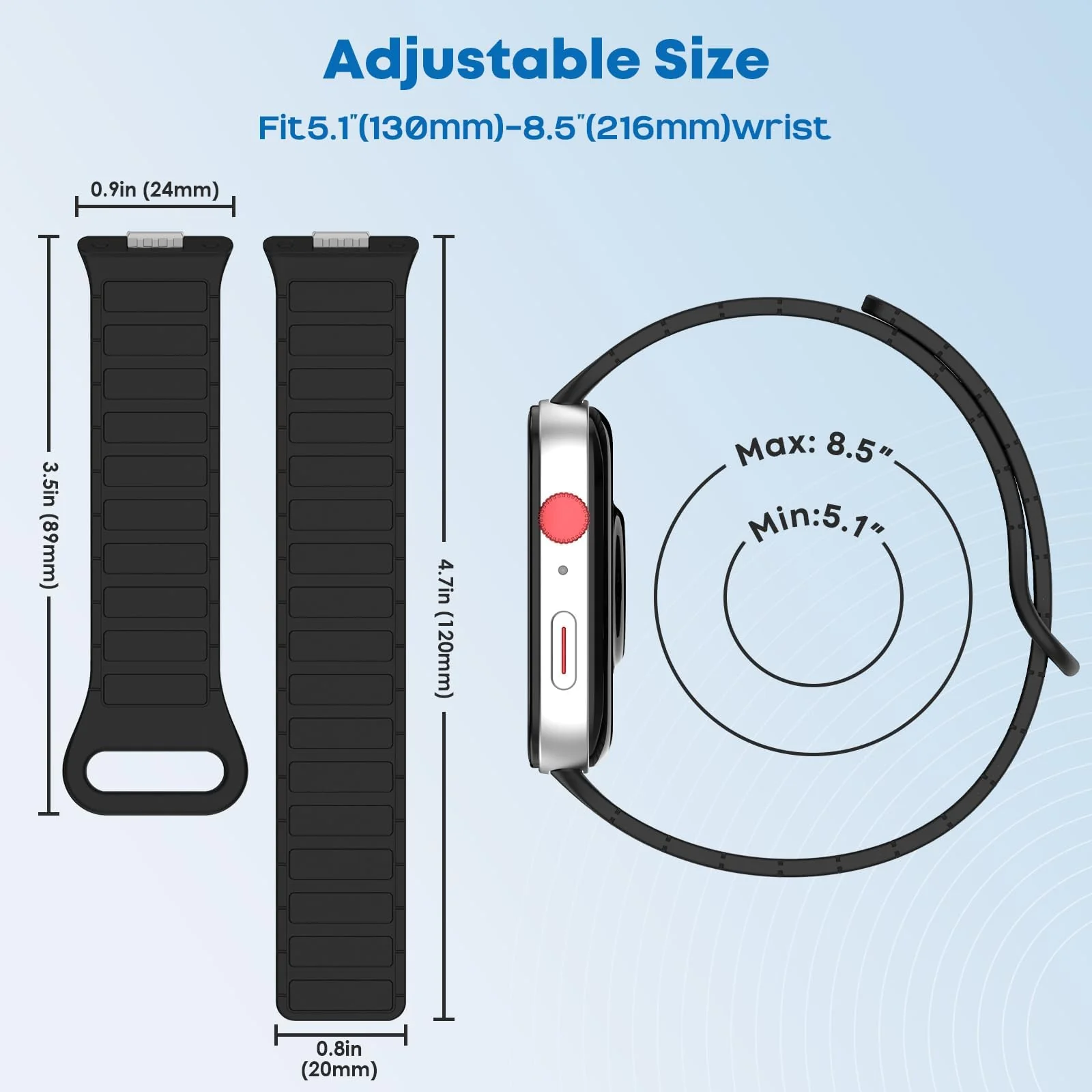 DL3 Mobilak Magnetic Strap for Huawei Watch Fit 4 Pro/Fit4/Fit 3 Replacement Straps Strong Silicone, Easy to Wear, Waterproof, Sporty, Daily Wear Watchbands for Men and Women - Green | Black