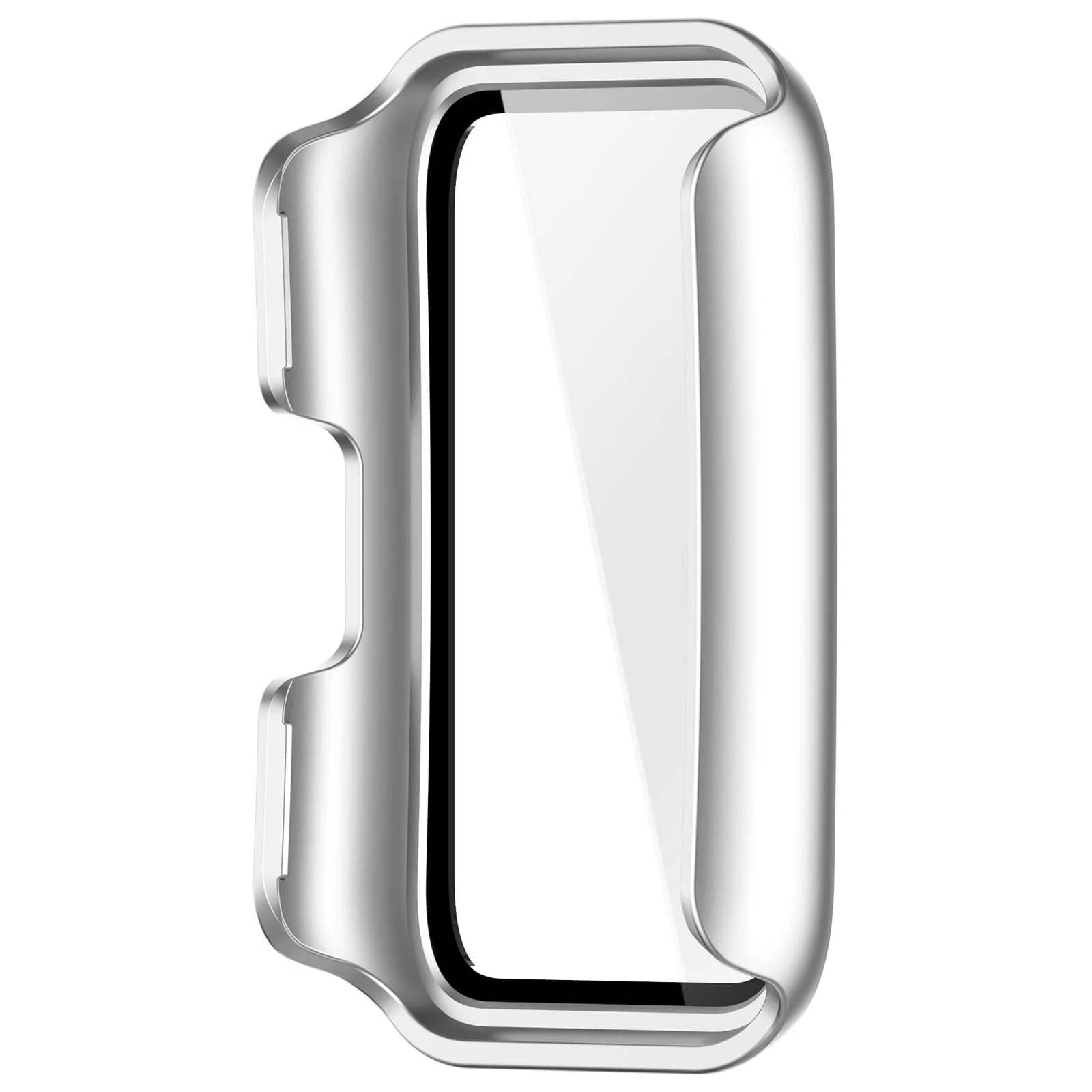 DL3 Mobilak Case with Screen Protector for Huawei Band 11, Bumper Full Coverage Hard PC Overall Protective Cover, Built-in Tempered Glass Film High Sensitivity For Huawei Band 11 - Silver