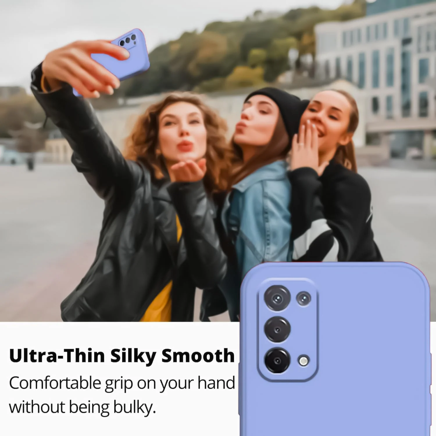 DL3 Mobilak Liquid Silicone Protective Case with Soft Microfiber Lining with Full Camera Protection for realme 7 Pro - Baby Blue