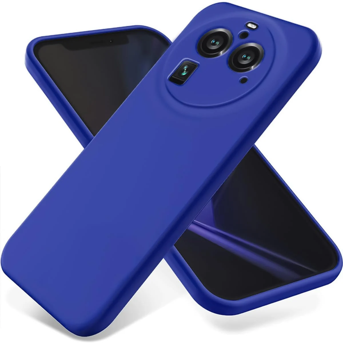 DL3 Mobilak Liquid Silicone Protective Case with Soft Microfiber Lining with Full Camera Protection for OPPO Find X6 Pro - Pepsi