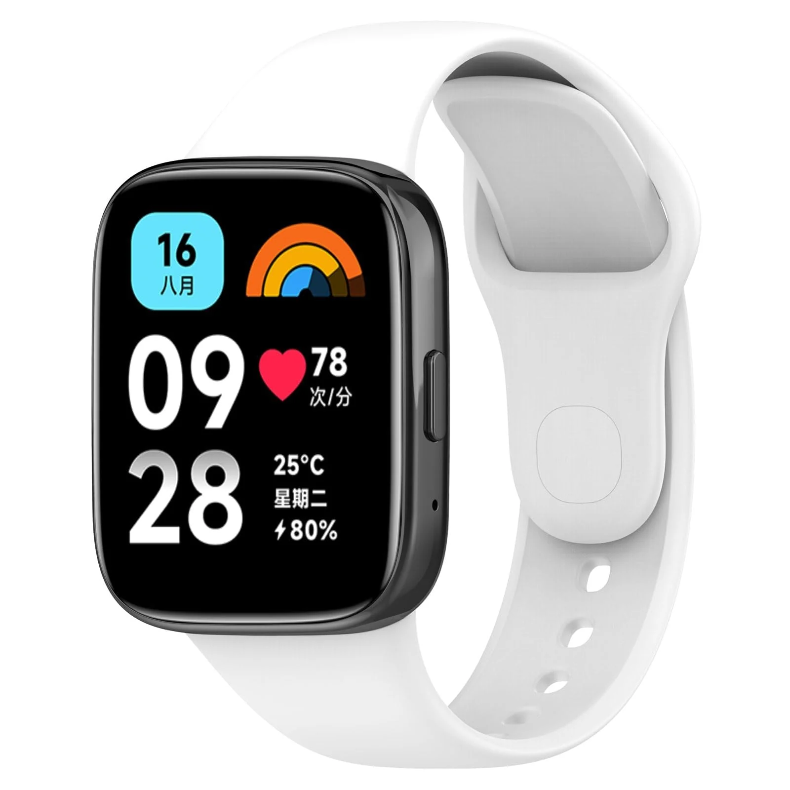DL3 Mobilak Strap Silicone Compatible With Xiaomi Redmi Watch 3 Active/Redmi Watch 3 Lite, Sport Silicone Watch Band Wrist Strap, Bracelet Wristband Wrist Strap - White
