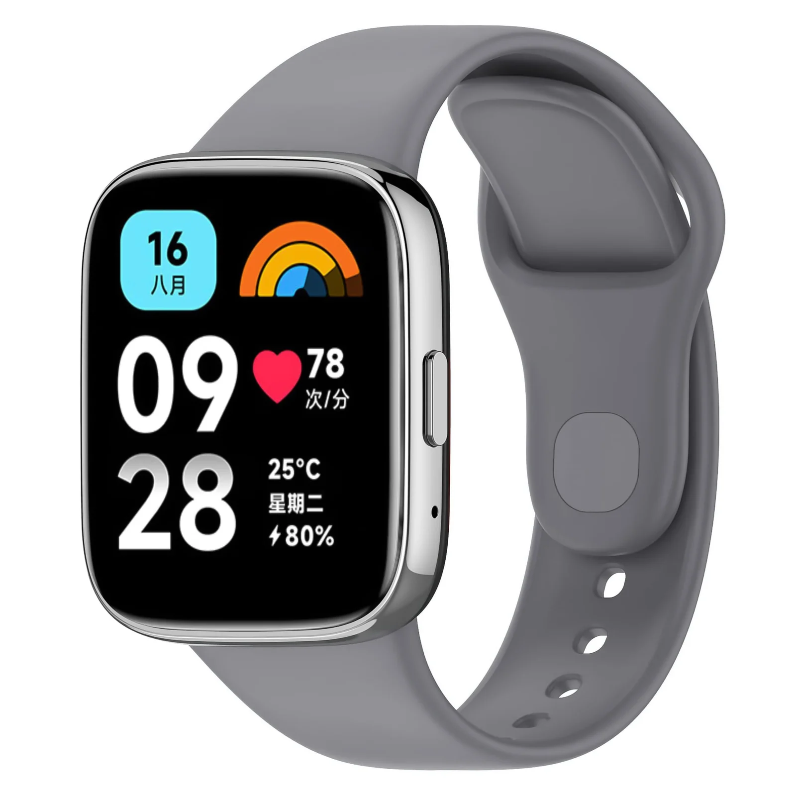 DL3 Mobilak Strap Silicone Compatible With Xiaomi Redmi Watch 3 Active/Redmi Watch 3 Lite, Sport Silicone Watch Band Wrist Strap, Bracelet Wristband Wrist Strap - Gray