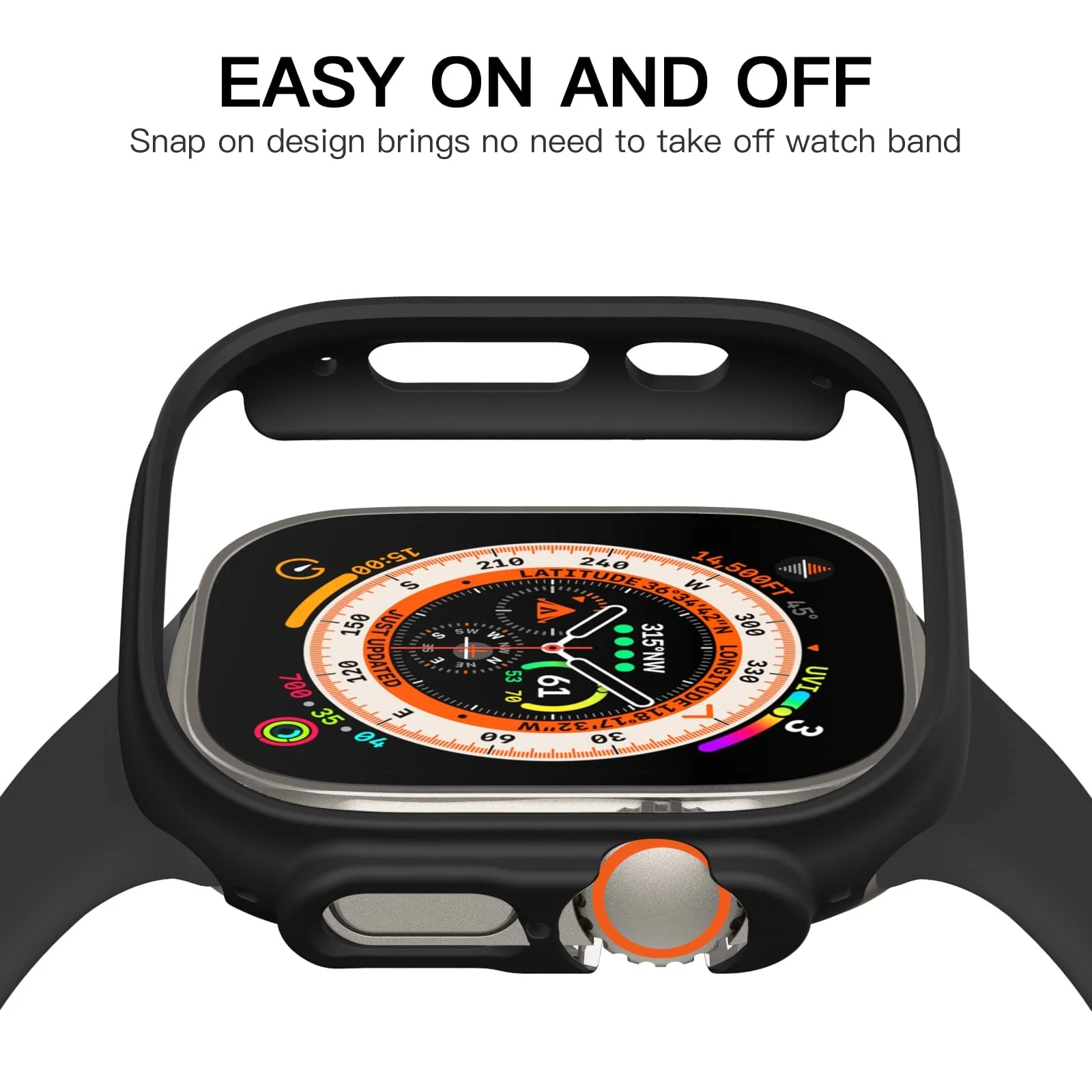 DL3 Mobilak Compatible For Apple Watch Ultra Case 49mm, Shockproof Ultra-Thin Hard PC Bumper Case All-Around Edge Protective Cover Frame[NO Screen Protector] for iWatch Accessories - Black