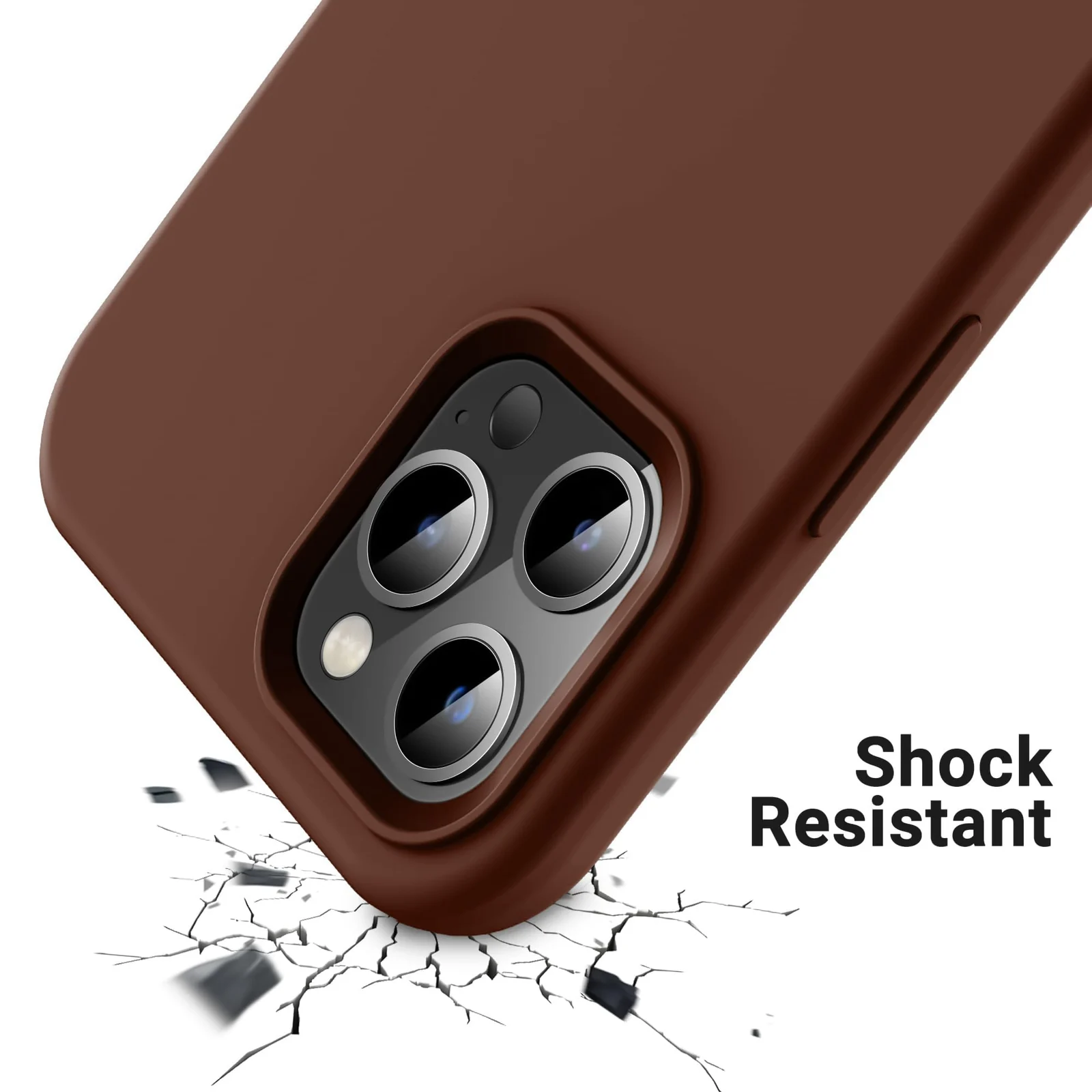 DL3 Mobilak Liquid Silicone Protective Case for iPhone 11 Pro Max (6.5 Inch) with Camera Protection and Microfiber Lining - Brown