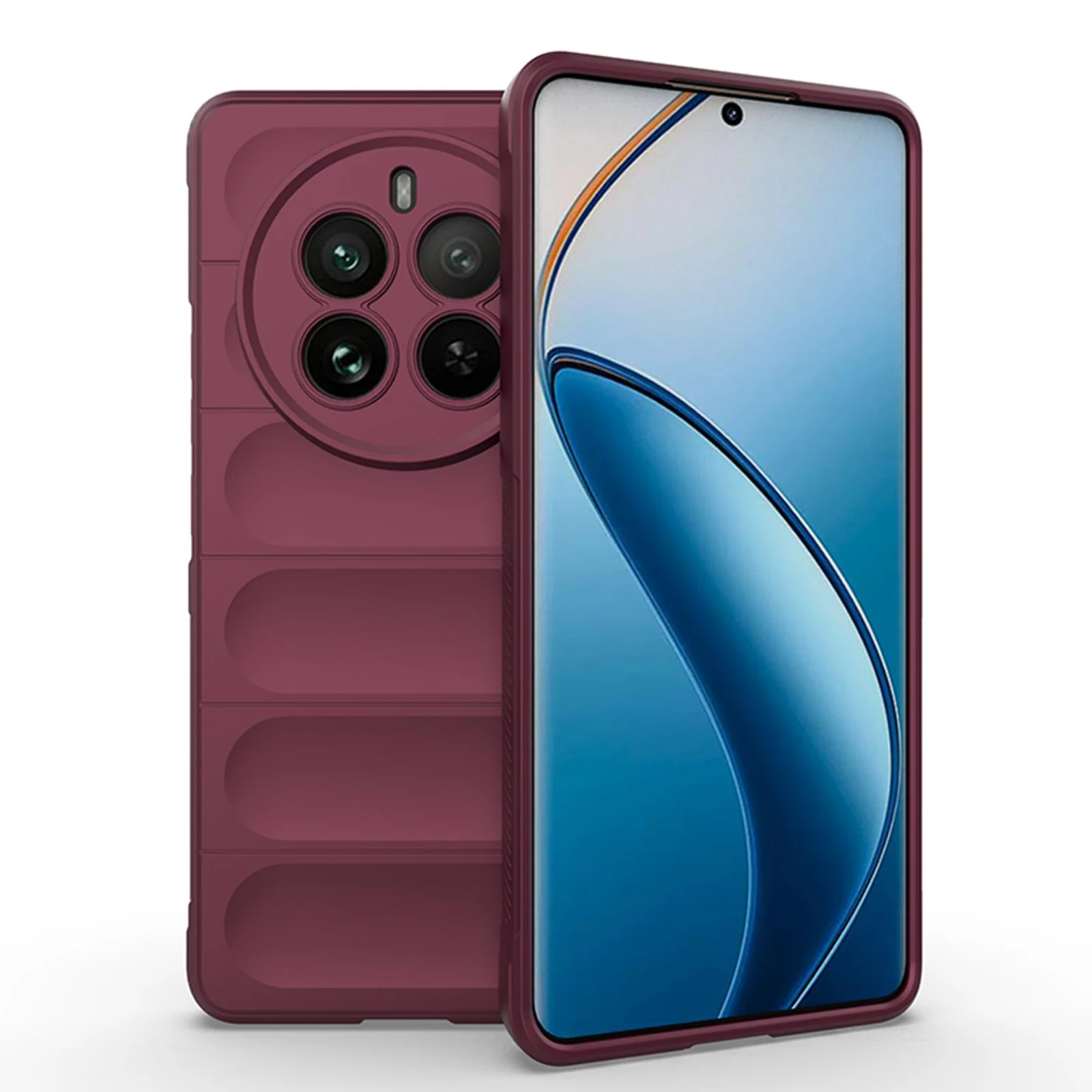 DL3 Mobilak Soft Silicone Protective Case for realme 12 Pro / realme 12 Pro Plus with Camera Protection and Shockproof Design - Wine Red