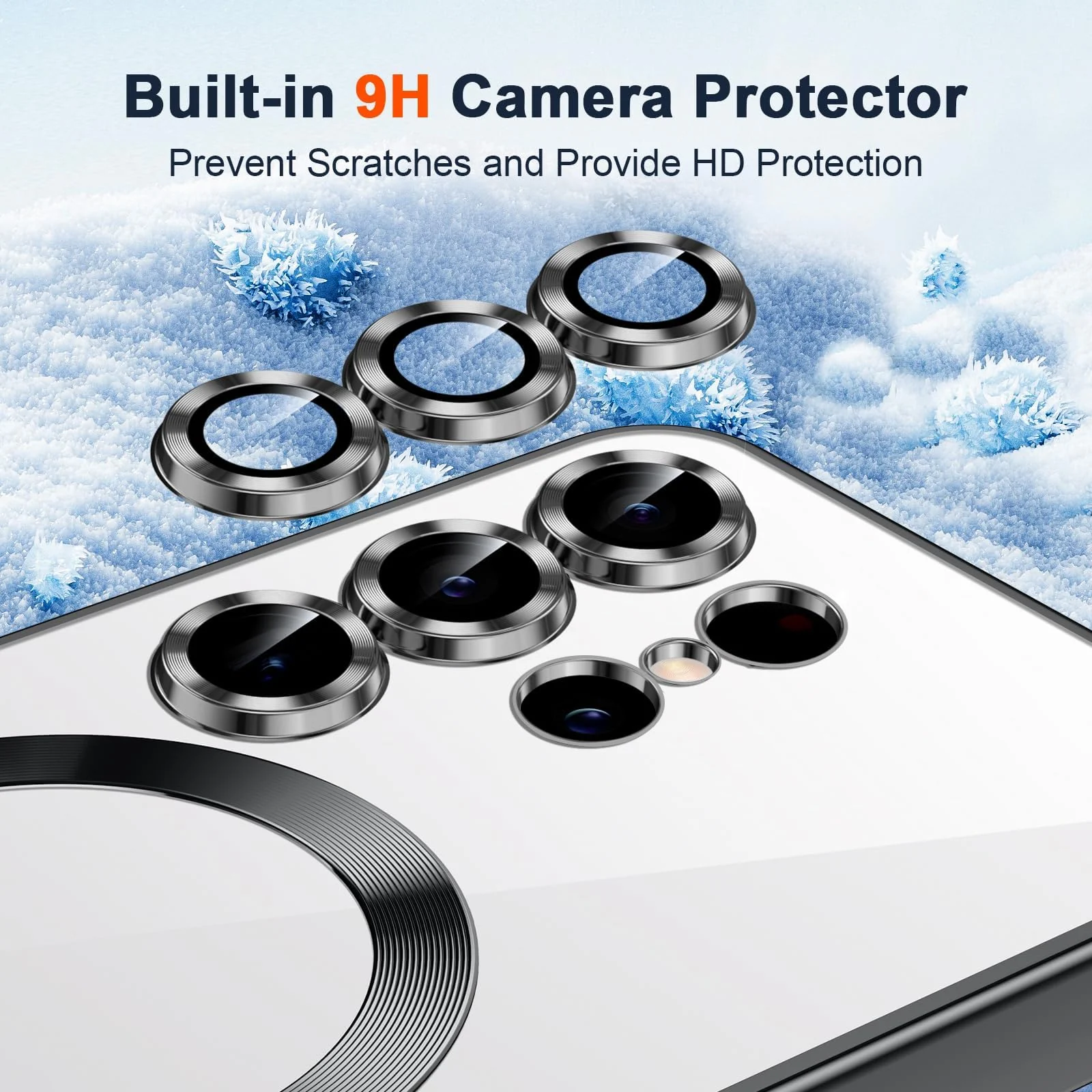 DL3 Mobilak Clear MagSafe-Compatible TPU Case and Camera Lens Protector for Samsung Galaxy S25 Ultra - Blue