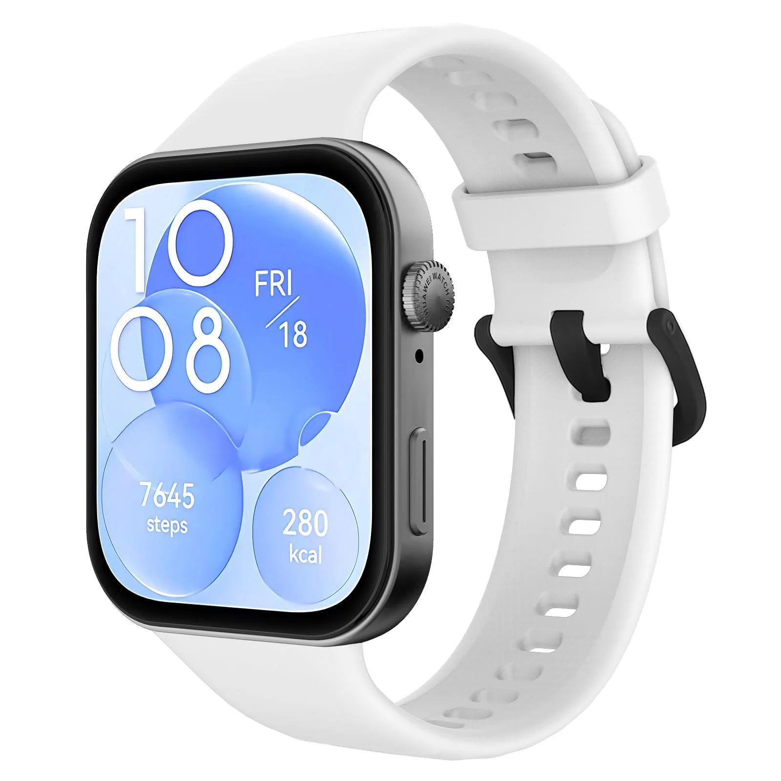DL3 Mobilak Silicone Bracelet for Huawei Watch Fit 3/Watch Fit 4 Pro/Fit 4 Strap, Soft Silicone Sport Replacement Strap for Women/Men, Adjustable Waterproof Sports Band - A-white
