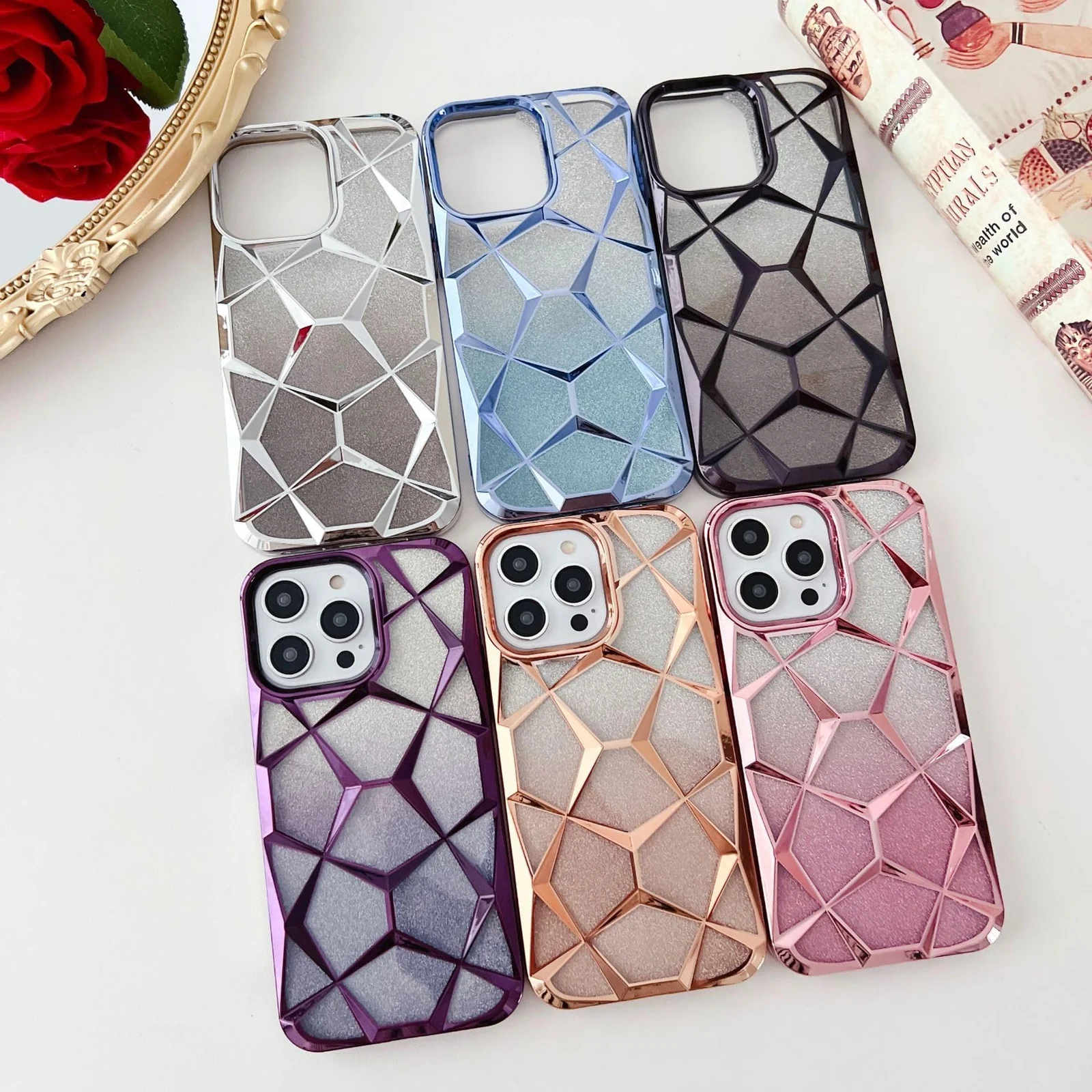 DL3 Mobilak Glitter Protective Case for OPPO A5 Pro, Supports wireless charging, Camera protection, Shock-absorbing protection - Pink