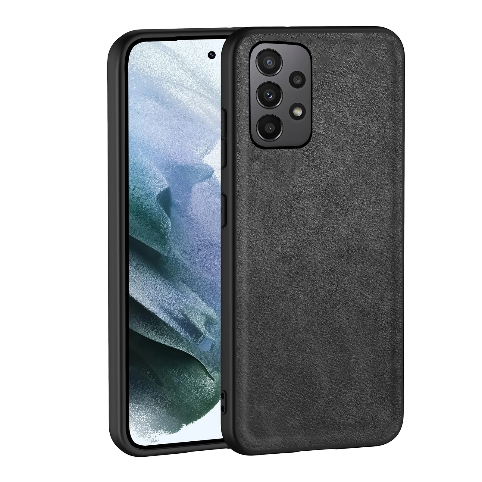 Dl3 Mobilak Case for Samsung Galaxy A23 Leather Case,Anti-Drop, Anti-Shock, Non-Slip Texture,Simple Cell Phong Cover (Blue)