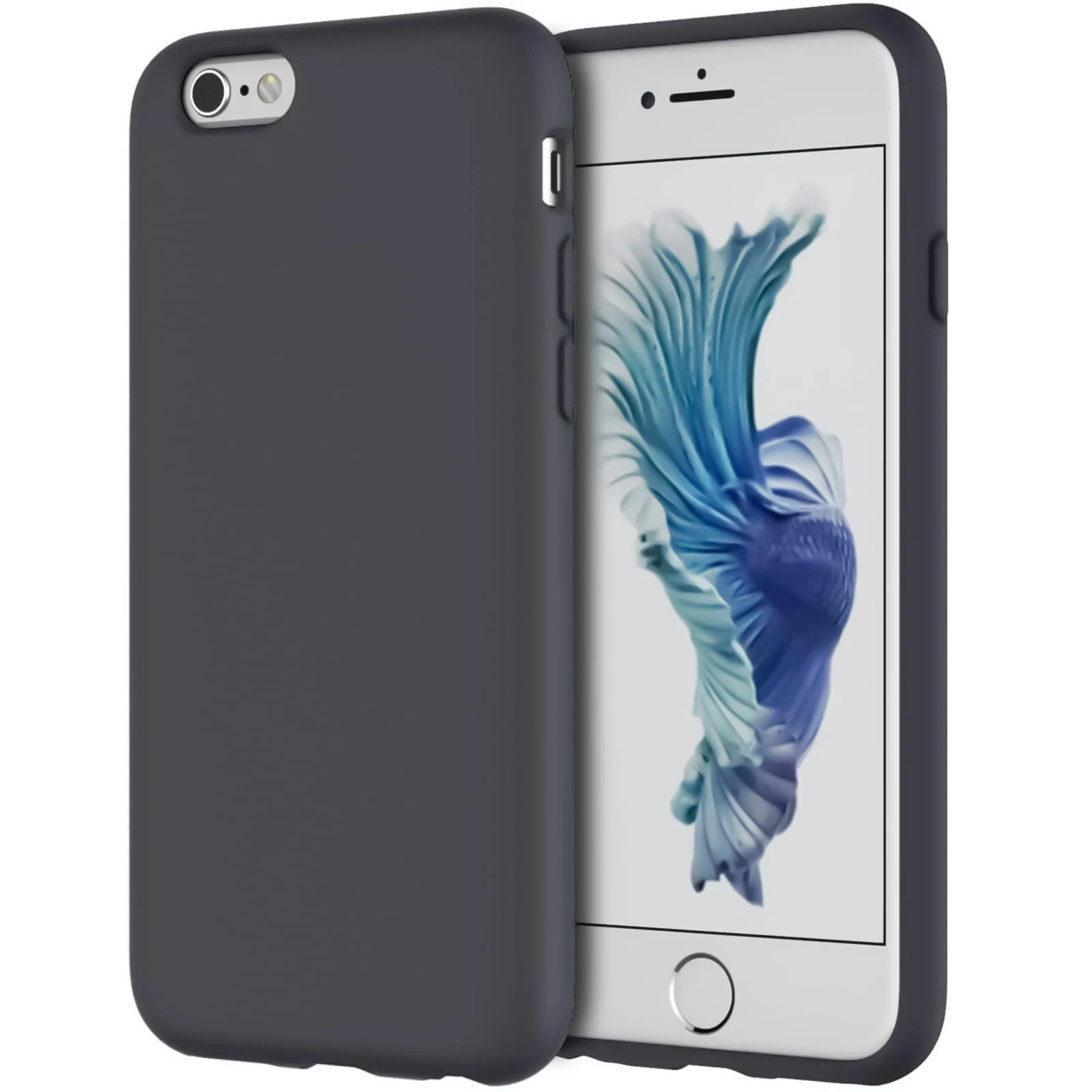 DL3 Mobilak Liquid Silicone Protective Case for iPhone 6 / 6S with Camera Protection and Microfiber Lining - Deep Gray