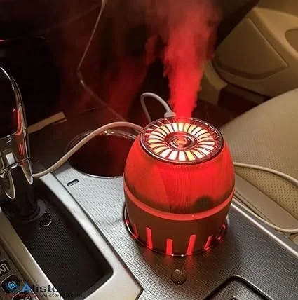 Mobigon Wood Cool Mist Ultrasonic Humidifier for Room Moisture, Aroma Diffuser for Home, 300ml Essential Oil Diffuser with 7 Colorful Night Light, Auto Shut-Off, Home, Office, car - F.Dark Brown