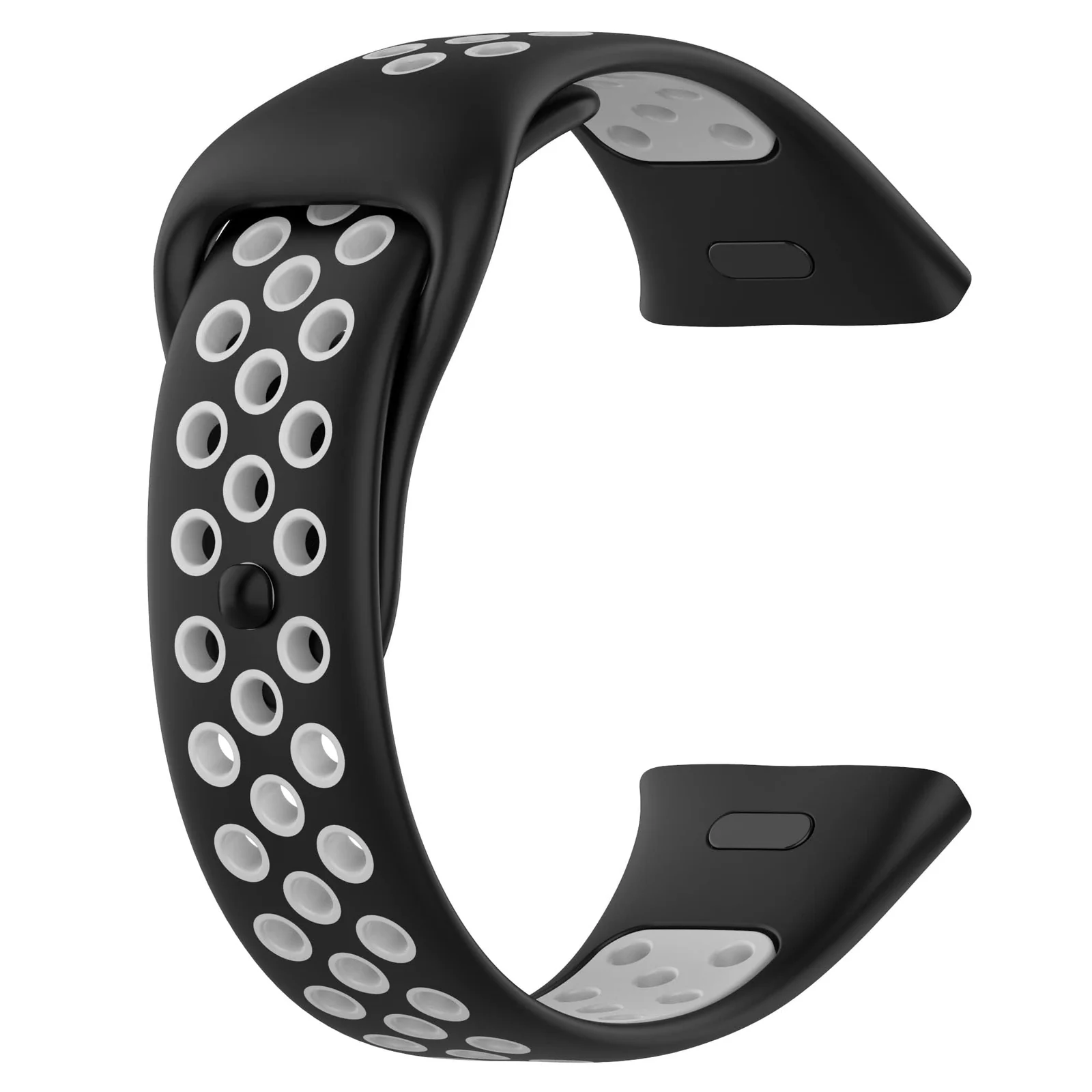 DL3 Mobilak Strap For Xiaomi Redmi Watch 3 (Not for Redmi Watch 3 Lite/Active), [Breathable] Soft Silicone Strap, Two Tone Band, Silicone Replacement Strap - Black