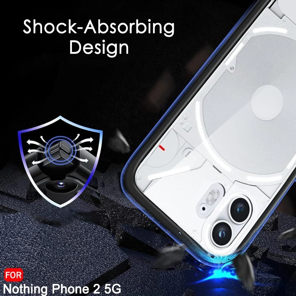 DL3 Mobilak Soft Silicone Protective Case for Nothing Phone 2 with Camera Protection and Military-Grade Protection - Black