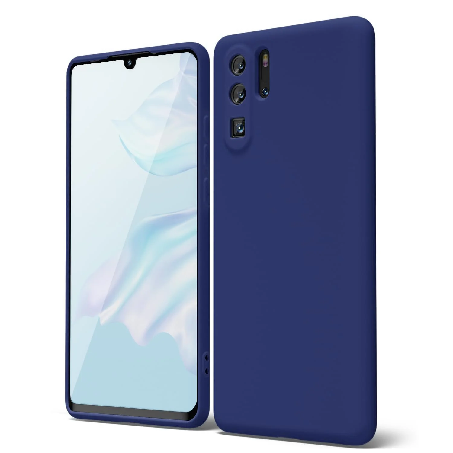 DL3 Mobilak Soft Silicone Protective Case for Huawei P30 Pro with Microfiber Lining and Shockproof Design - Blue 1