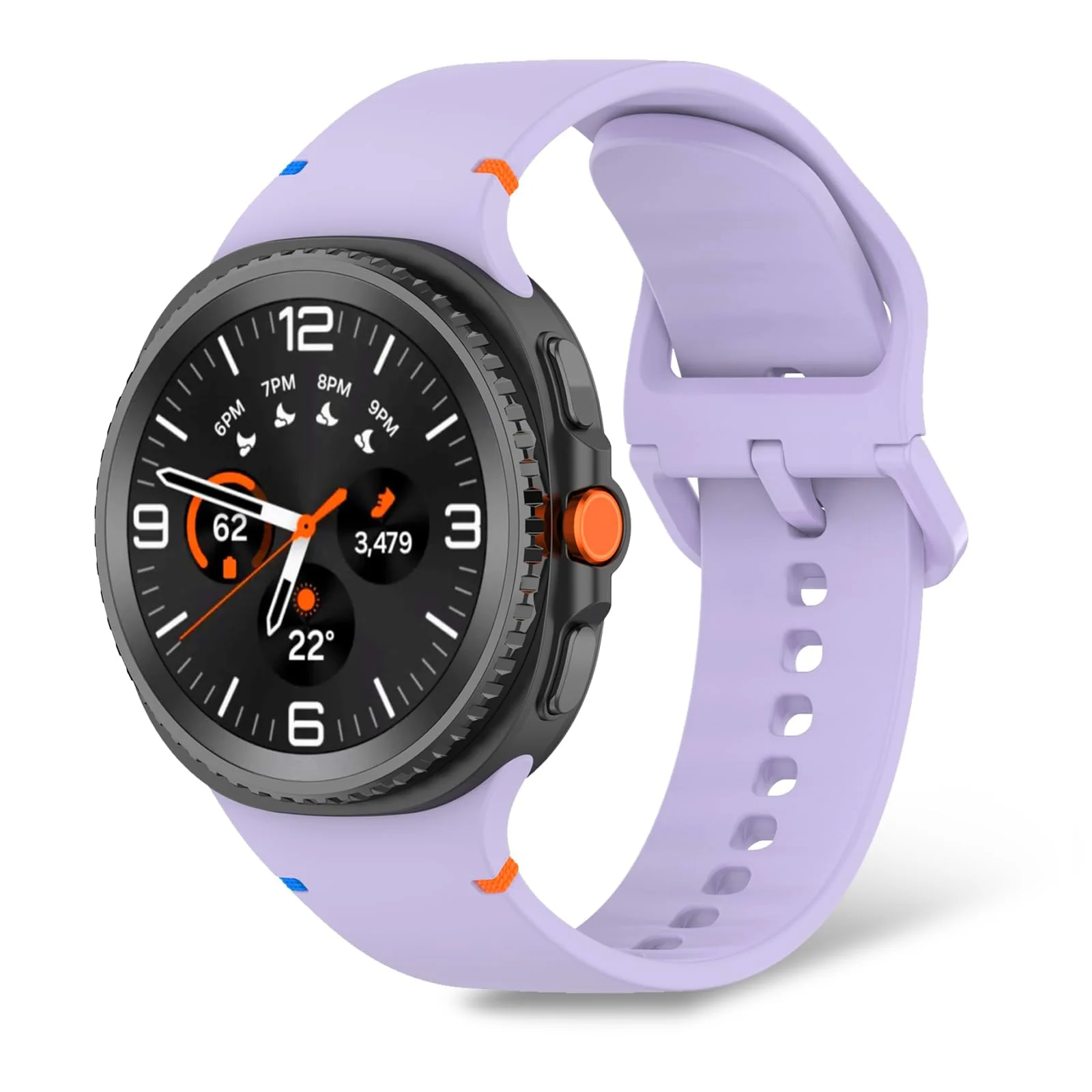 DL3 Mobilak Silicone Bands Compatible with Samsung Galaxy Watch 8 Band 40mm 44mm, Galaxy Watch 8 Classic Band 46mm, Waterproof Soft Wristband Sport Strap for Galaxy Watch 8 Bands 2025 Women Men - Purple
