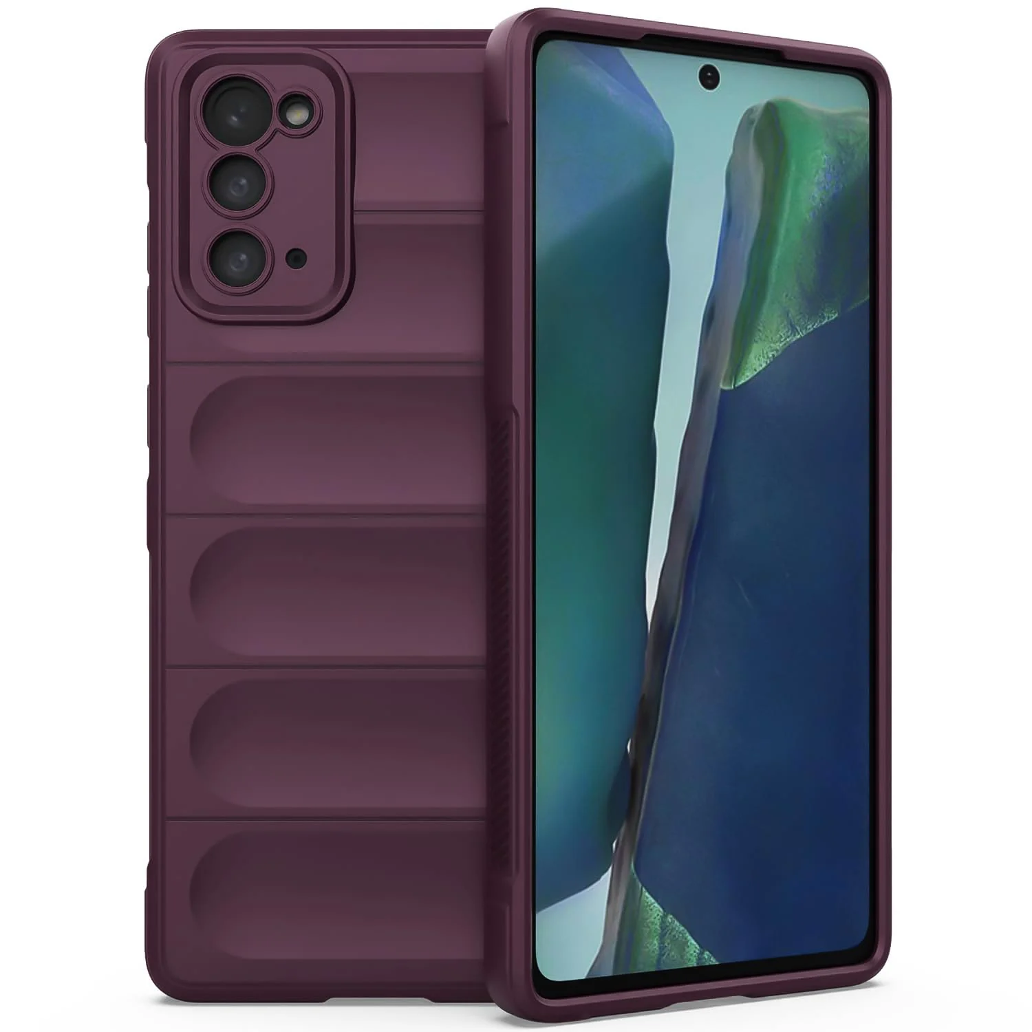 DL3 Mobilak Flexible Silicone and TPU Protective Case with Camera Protection for Samsung Galaxy Note 20 5G - Wine Red