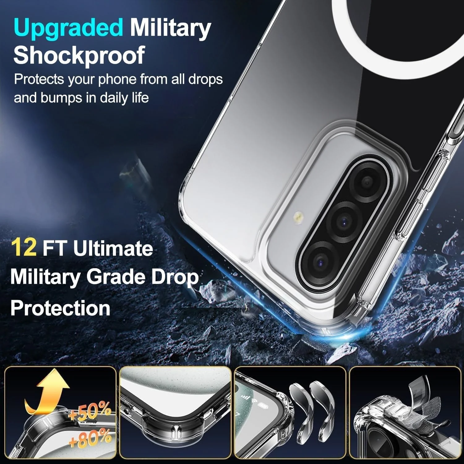 DL3 MOBILAK for Samsung Galaxy A17 5G/4G Case Clear [Compatible with MagSafe] Slim Magnetic Clear Bumper Case