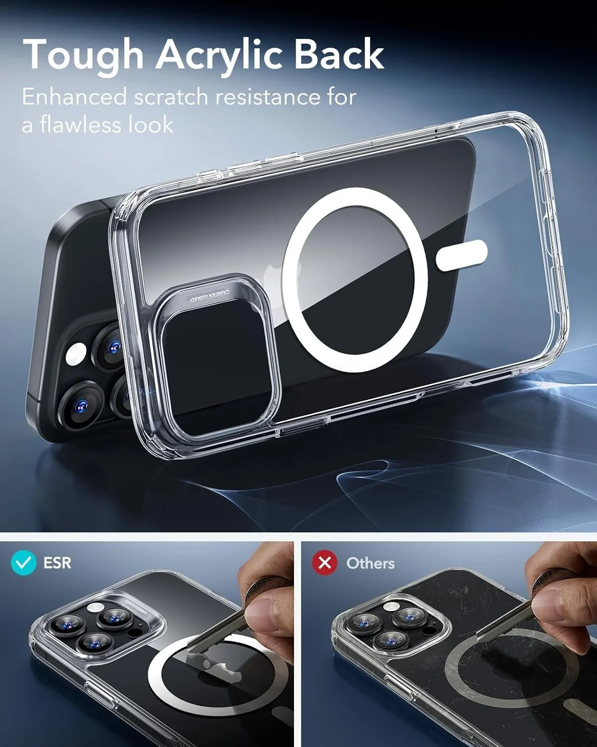 DL3 MOBILAK for iPhone 16 Pro Case Clear [Compatible with MagSafe] Slim Magnetic Clear Bumper Case