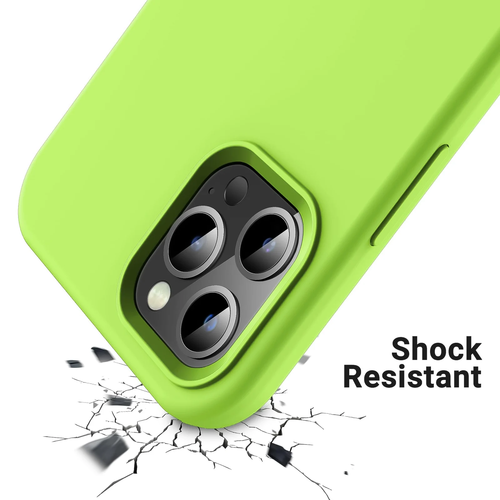 DL3 Mobilak Compatible with iPhone 14 Pro Max (6.7 Inch) Case, Liquid Silicone Case, Full Body Protective Cover, Shockproof, Slim Phone Case, Anti-Scratch Soft Microfiber Lining - Lemon