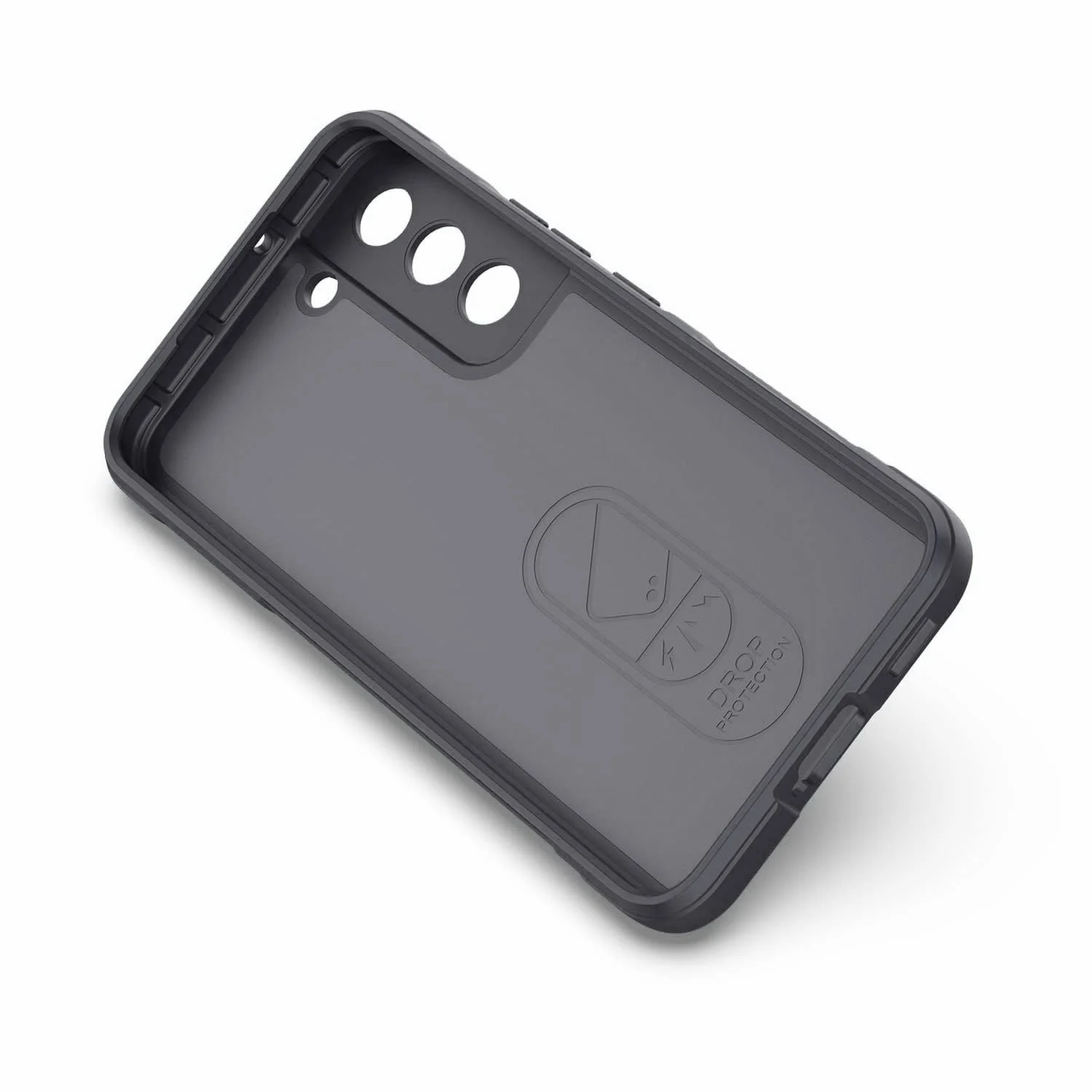 DL3 Mobilak Silicone Case for Samsung Galaxy S21 FE Heavy Duty Protective [Slim Fit] Shockproof Soft Flexible Protective Design Shock-Absorption TPU Cover With Camera Protection - Dark Gray