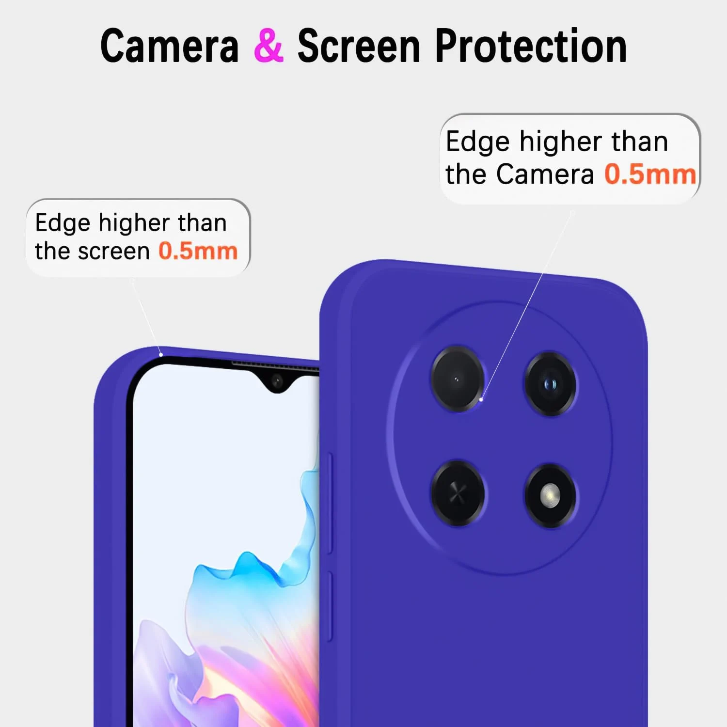 DL3 Mobilak Liquid Silicone Protective Case for Huawei nova 12i with Microfiber Lining and Shockproof Design - Pepsi