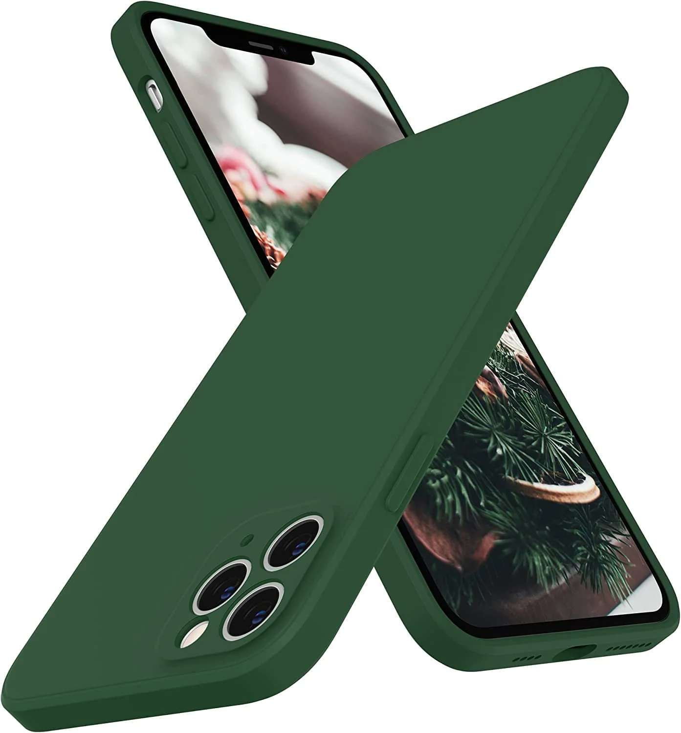 DL3 Mobilak Compatible with iPhone 12 Pro Max (6.7 Inch) Case, Liquid Silicone Case, Full Body Protective Cover, Shockproof, Slim Phone Case, Anti-Scratch Soft Microfiber Lining - Green